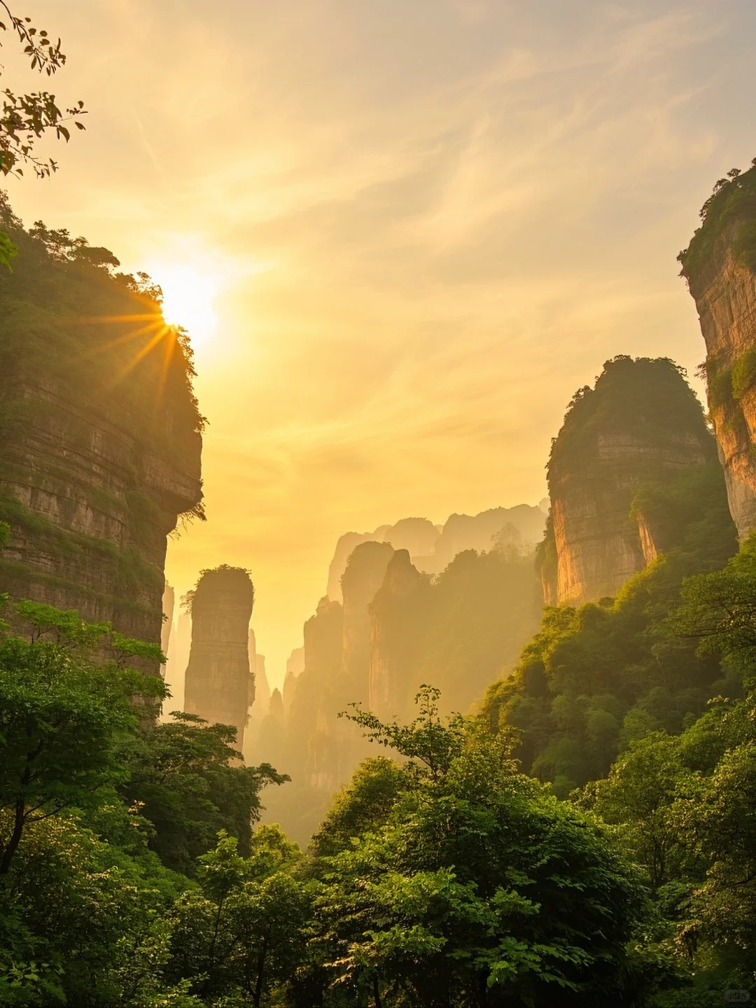 日出张家界，发现她的美。