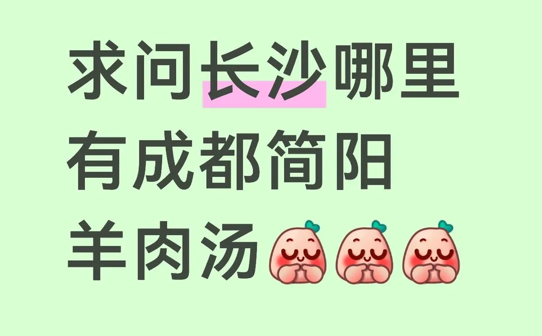 求问长沙哪里有成都简阳羊肉汤