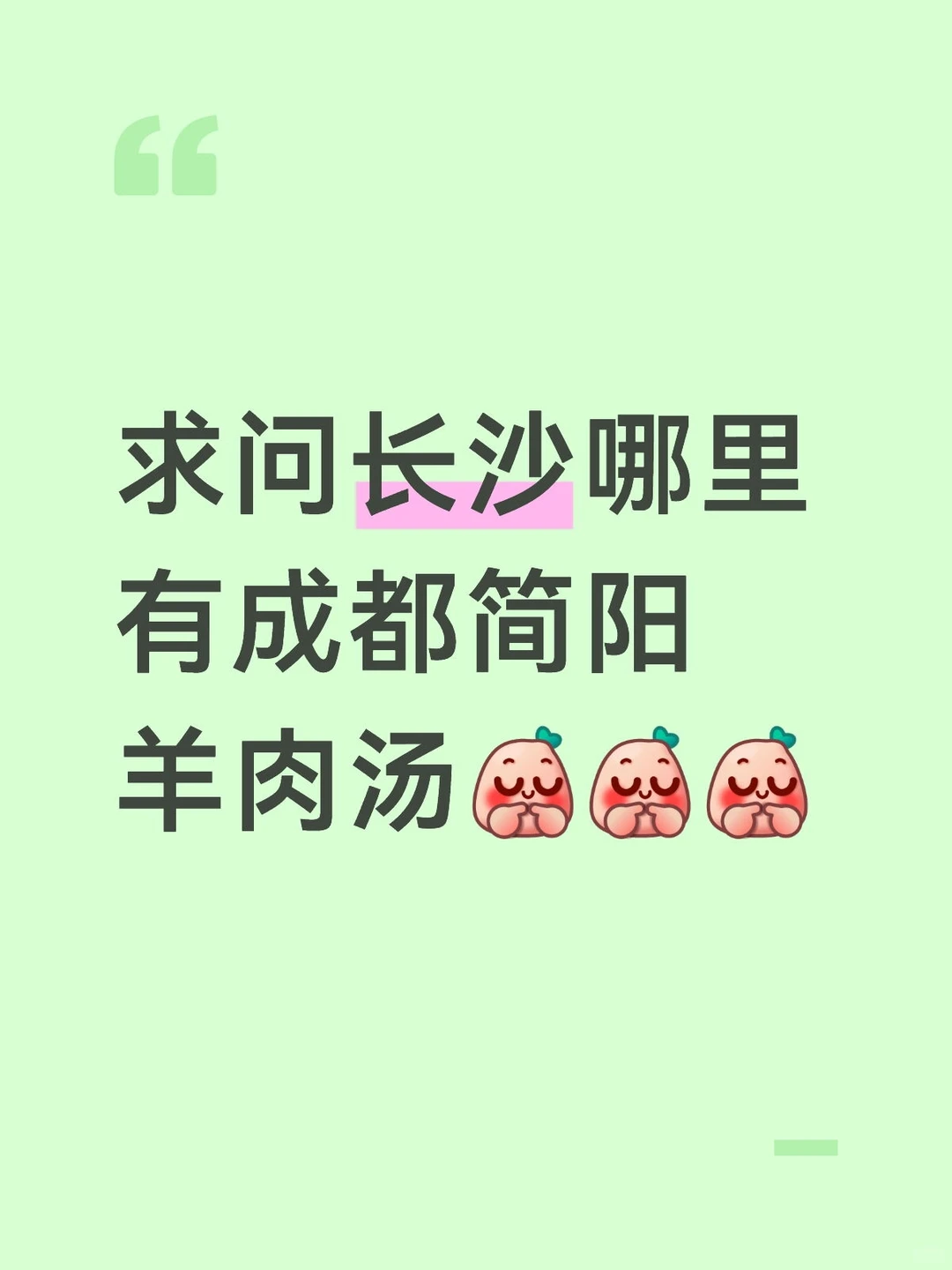 求问长沙哪里有成都简阳羊肉汤
