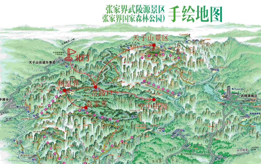 一张大门票，直接坐车到山顶