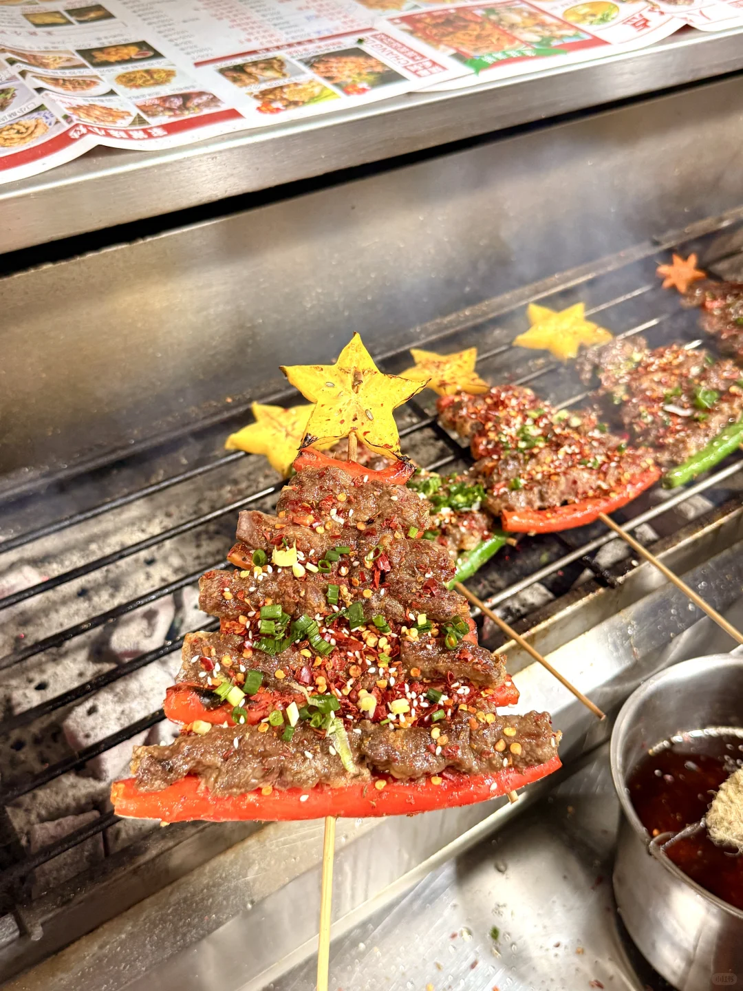 Wok  在常德烧烤店吃到了圣诞树🎄！！！