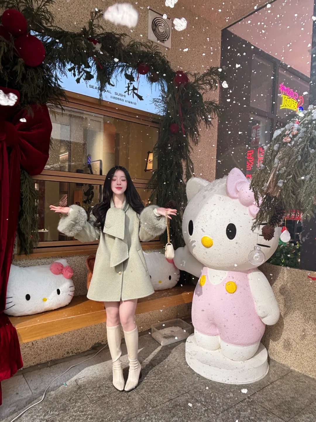 常德下雪啦❄️和同事姐姐吃kitty饭
