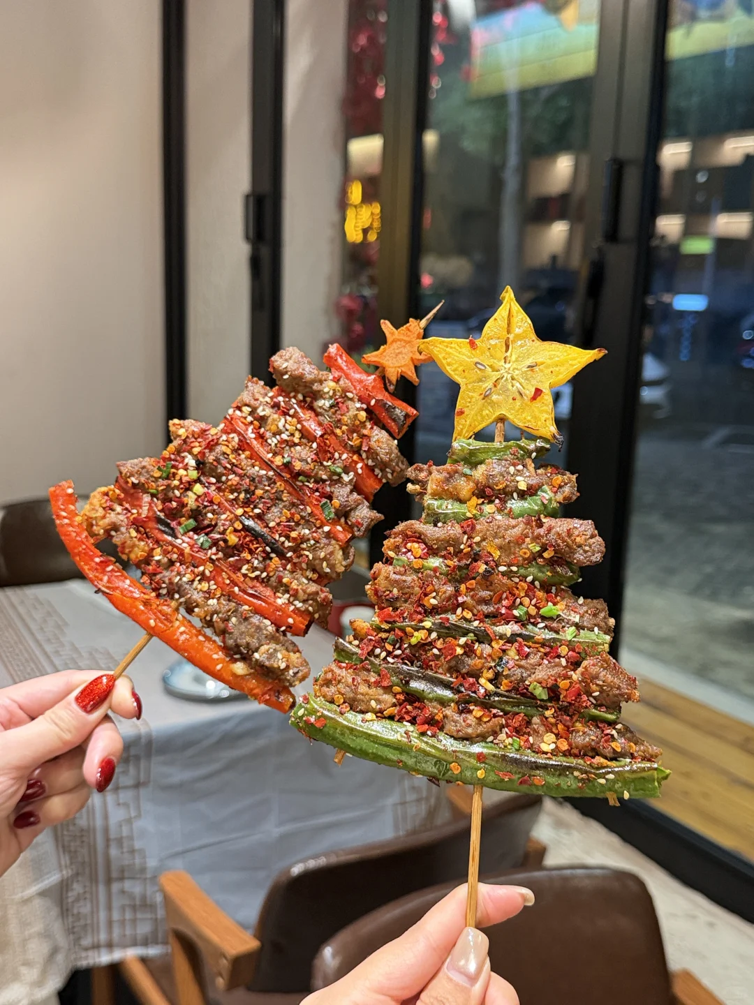 哇！常德限定！！圣诞树烤串！！！