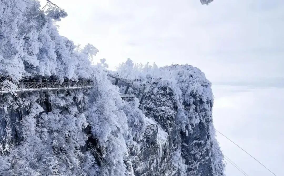 天门山的初雪❄️