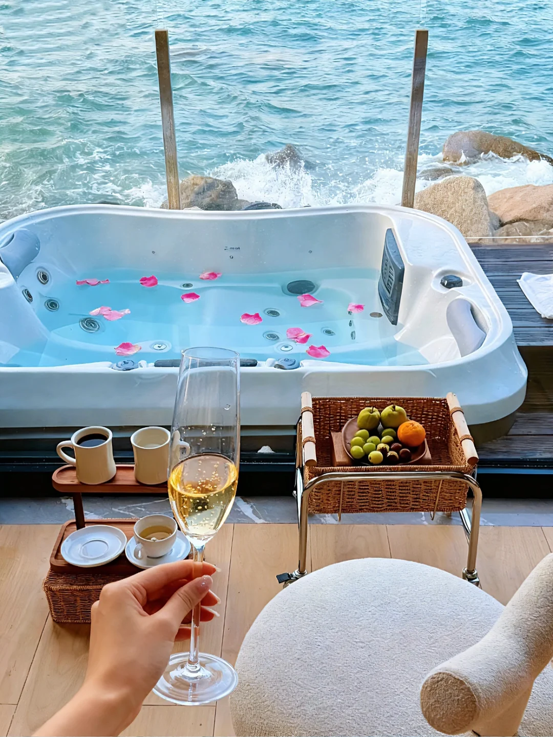 青岛📍崂山！海边私汤别墅！淡季好爽！