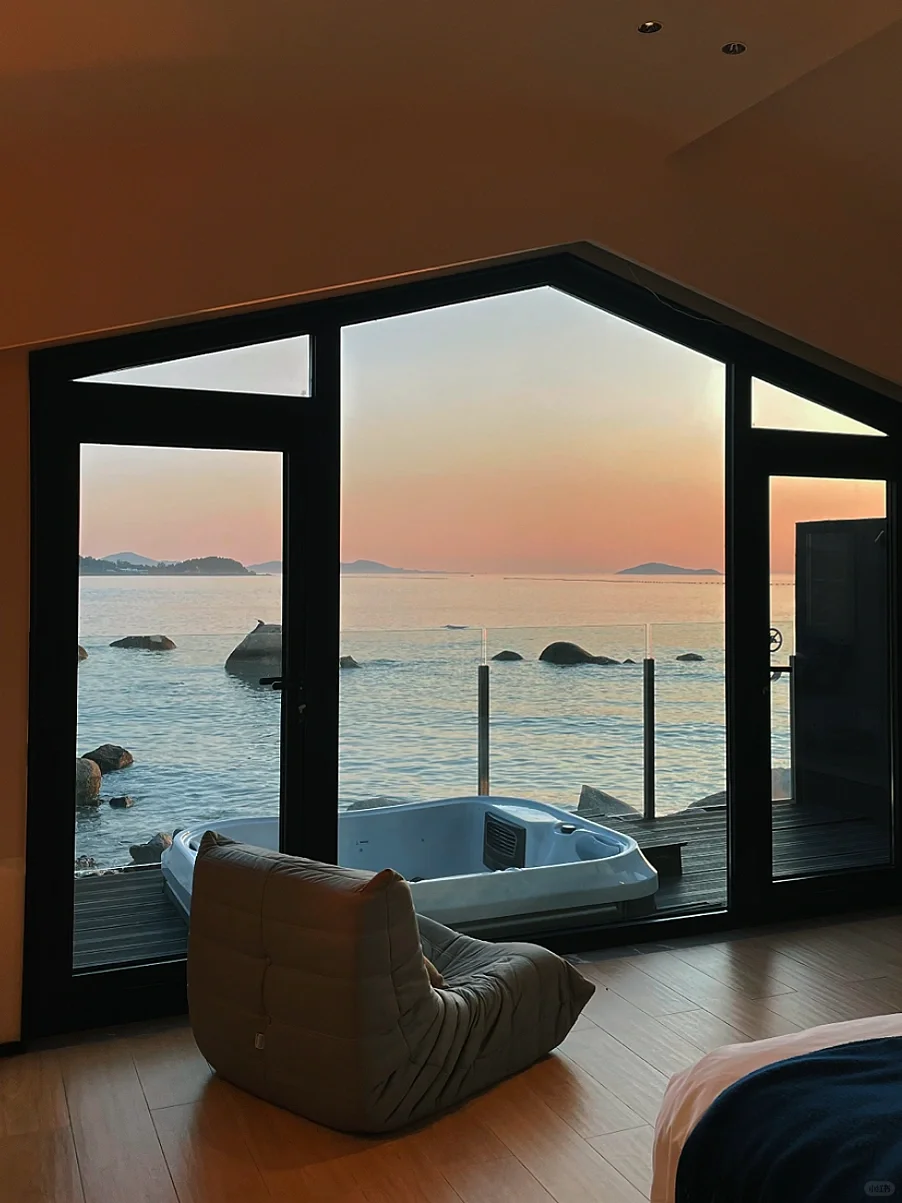 青岛📍崂山！海边私汤别墅！淡季好爽！