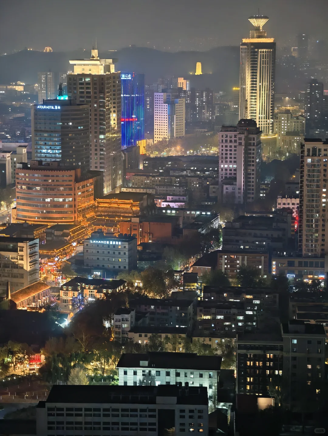 高空视角下的济南夜景，真的失望