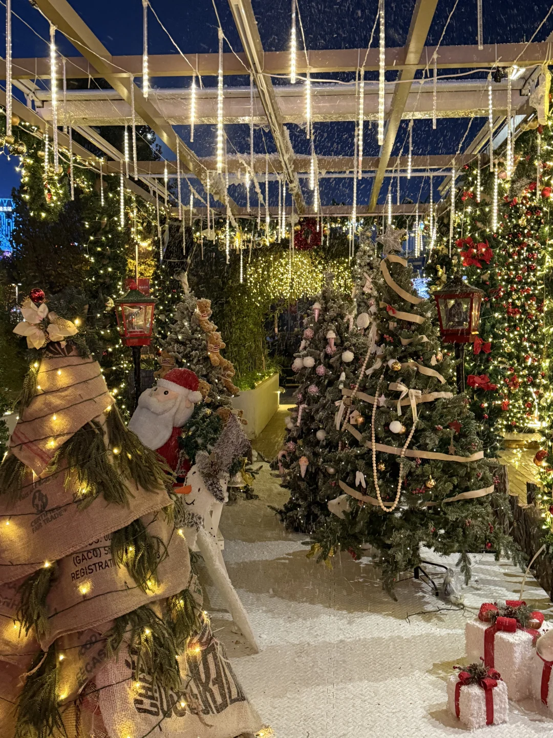 实况❕济南！！ 圣诞森林飘雪❄️太浪漫了🫎🎄🌟