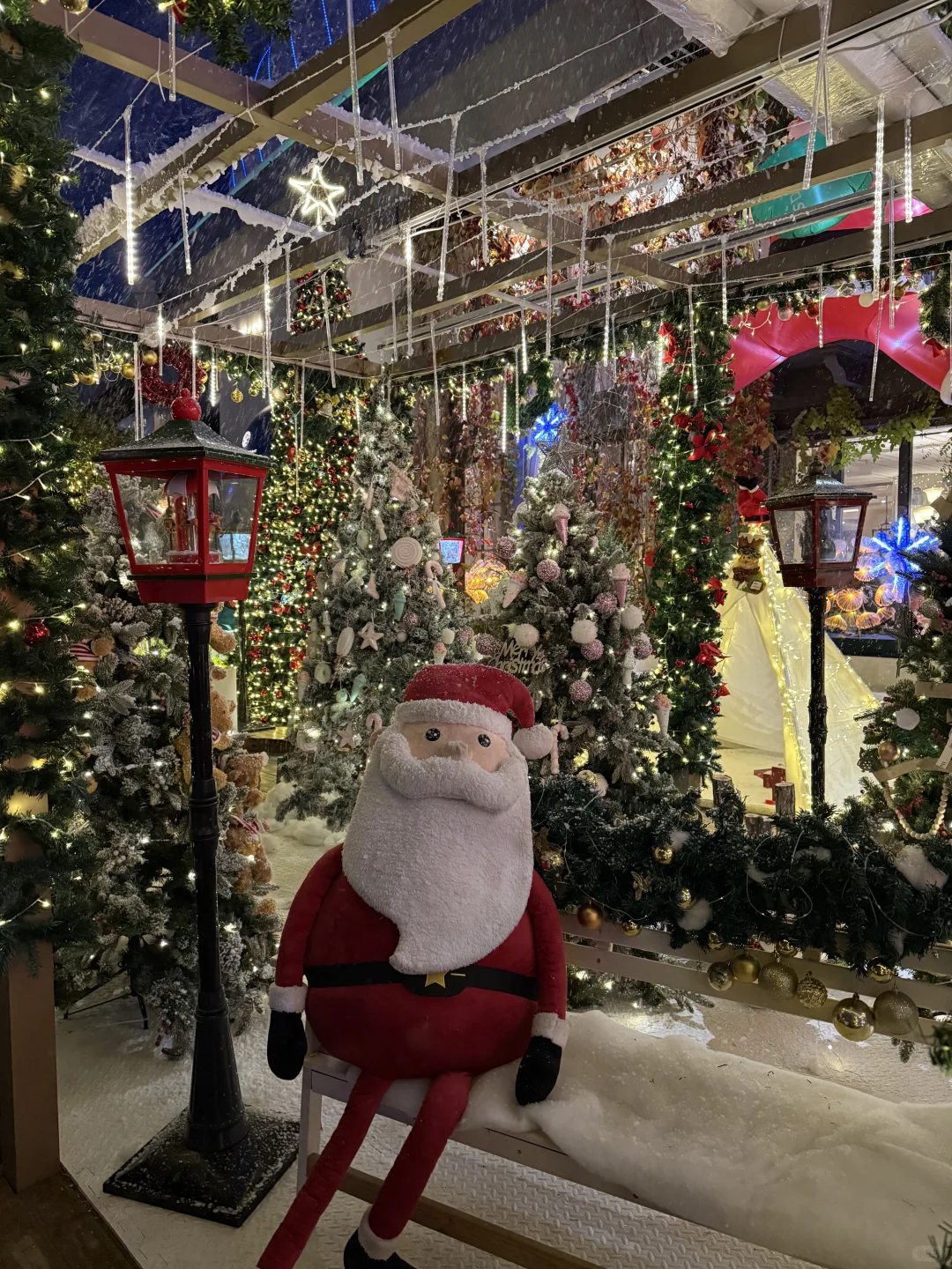 实况❕济南！！ 圣诞森林飘雪❄️太浪漫了🫎🎄🌟