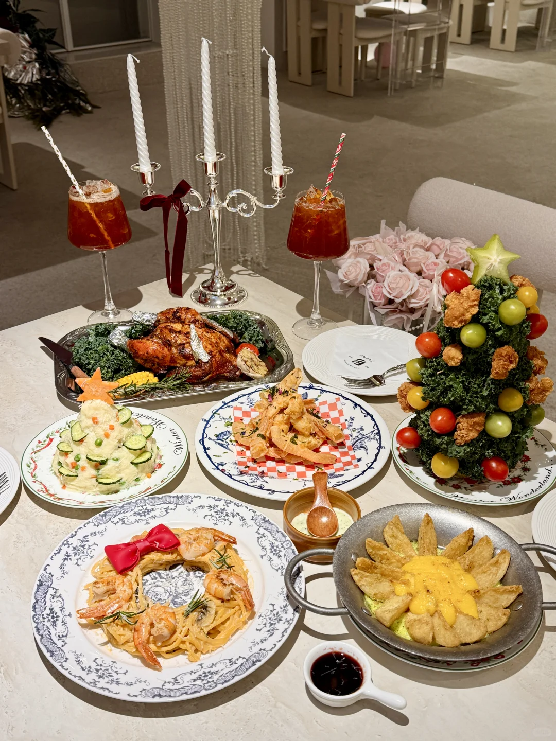 ⸝ ⸝ 🎅🏻🪜 𓍼圣诞氛围超浓郁的餐厅🍴济南