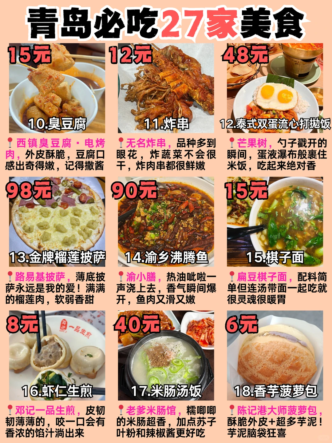 本地朋友总结的✅青岛美食全指南，直接抄