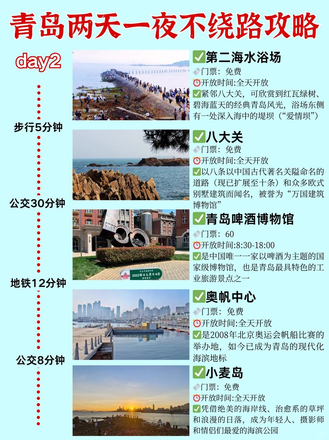 拒绝人挤人！青岛周末两天一夜攻略！不绕路