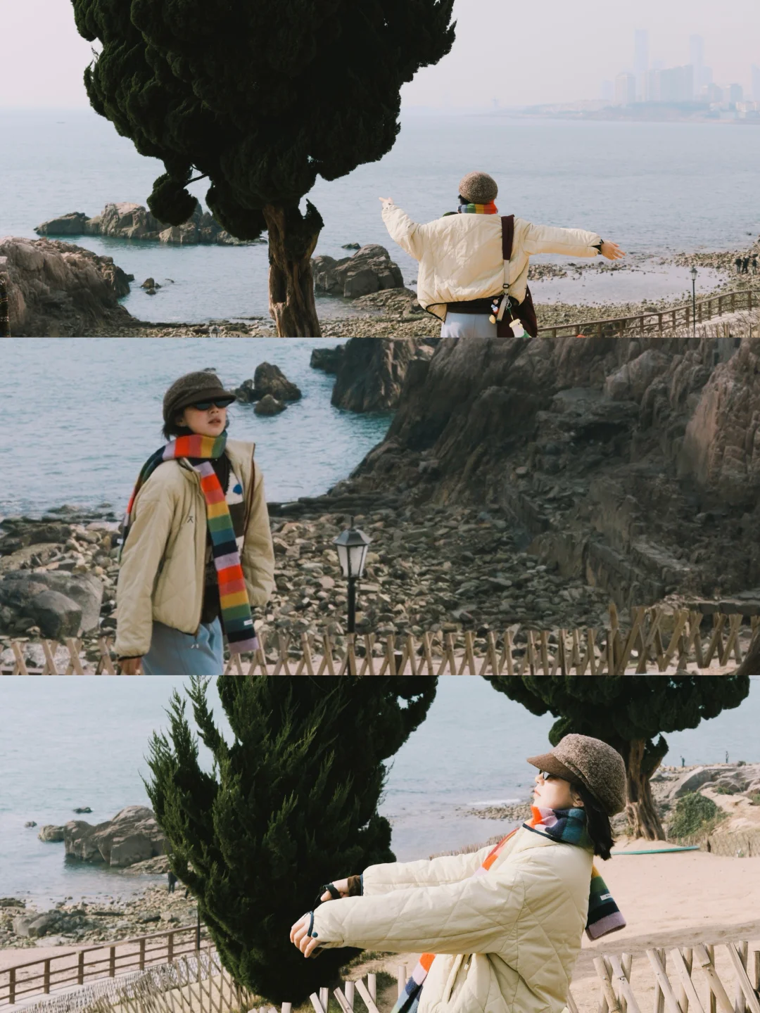 青岛旅行穿搭｜适配海与风的保暖松弛感^～