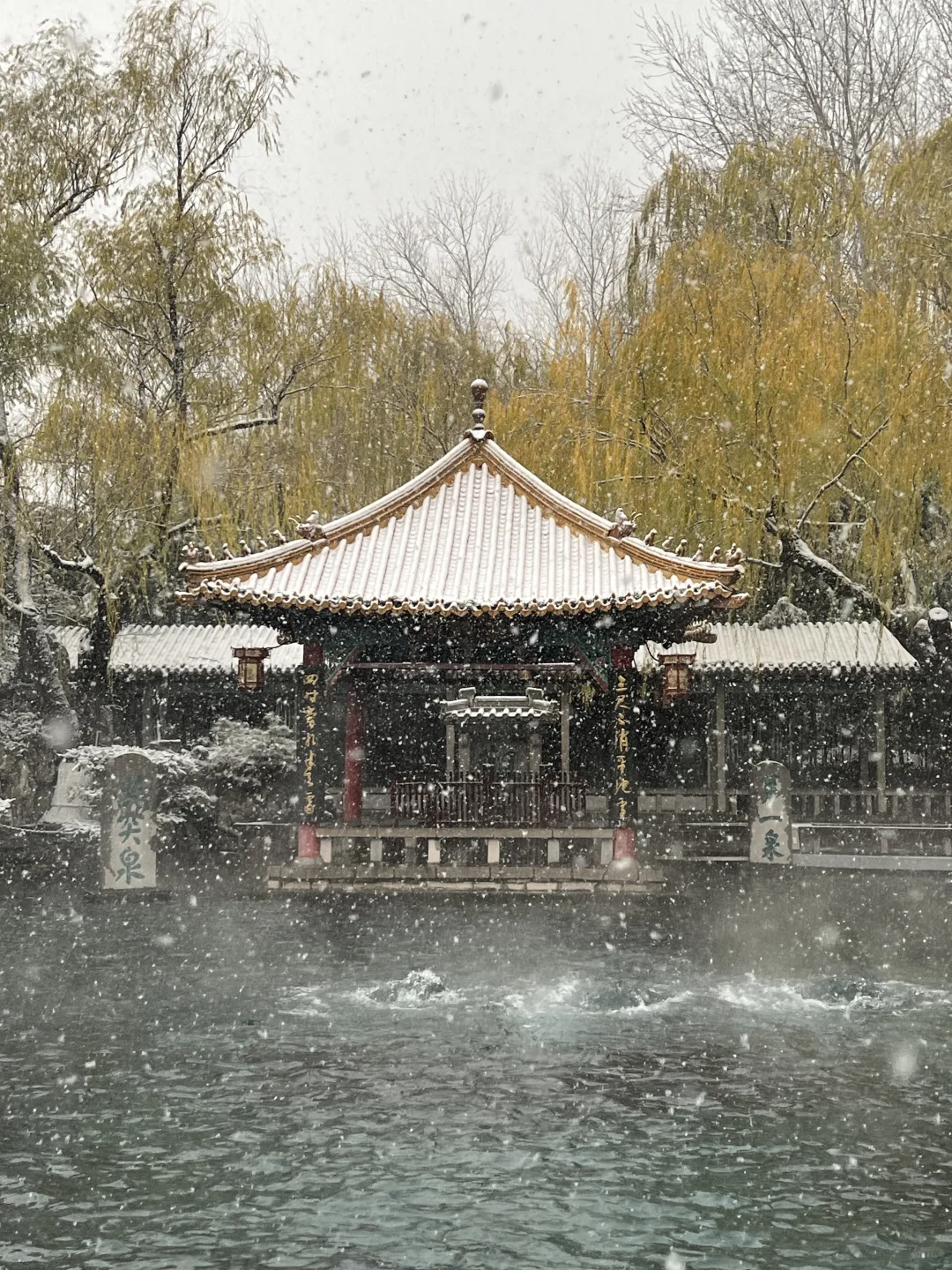 济南12.12实况。。。暴雪中的趵突泉杀疯了！！