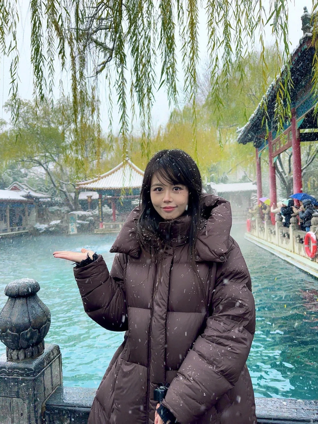 拍到了初雪的趵突泉！济南12月12暴雪实况！