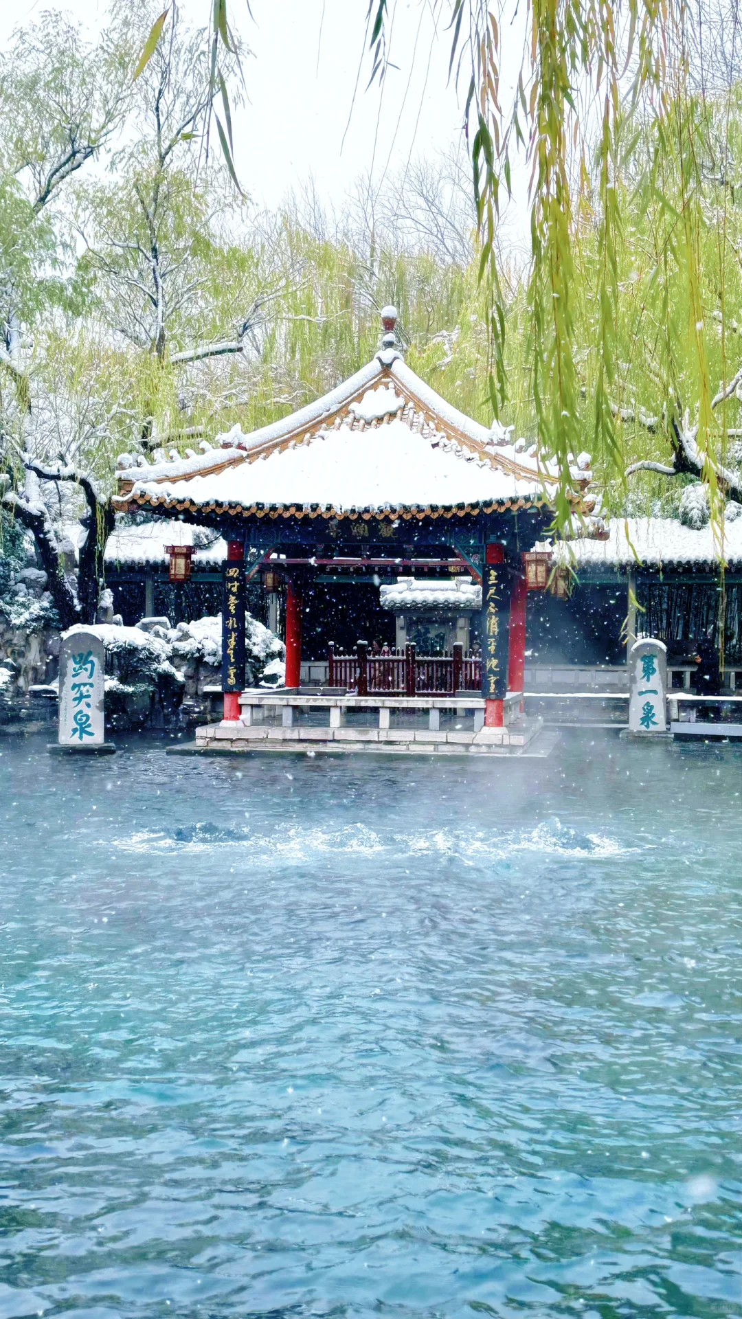 Live济南初雪！趵突泉在雪中沸腾成仙境️❄️