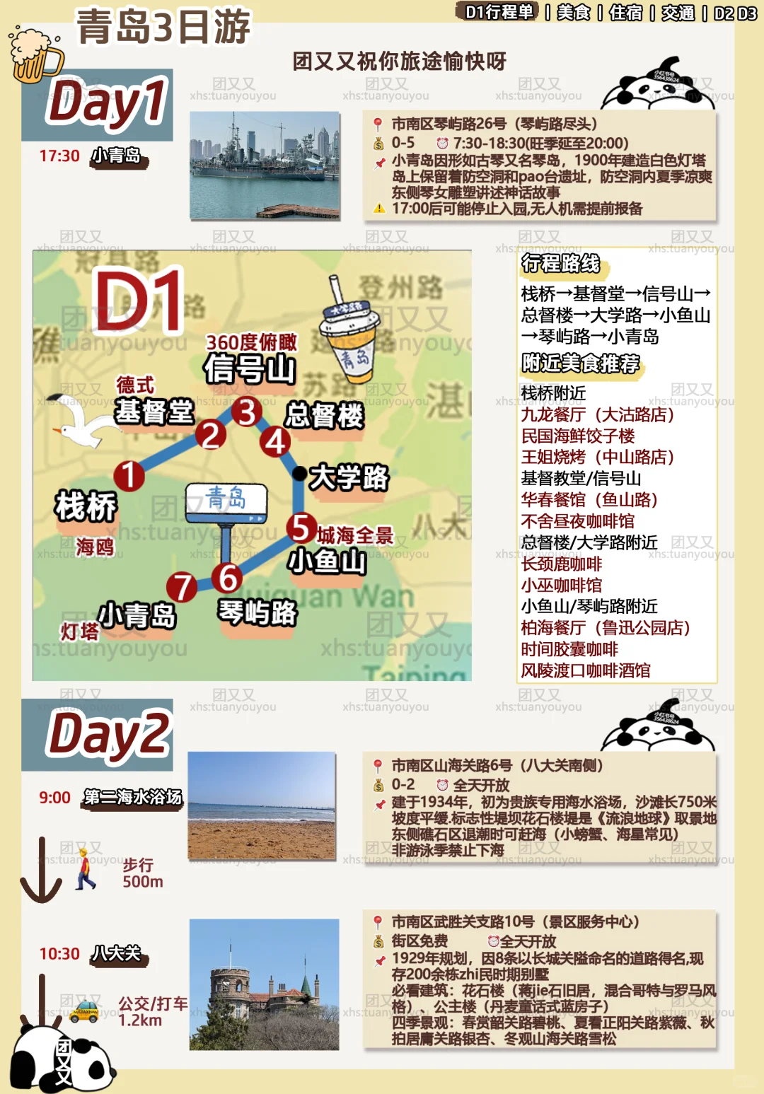 青岛🌊很全+避雷‼️3日游旅游攻略（附行程单