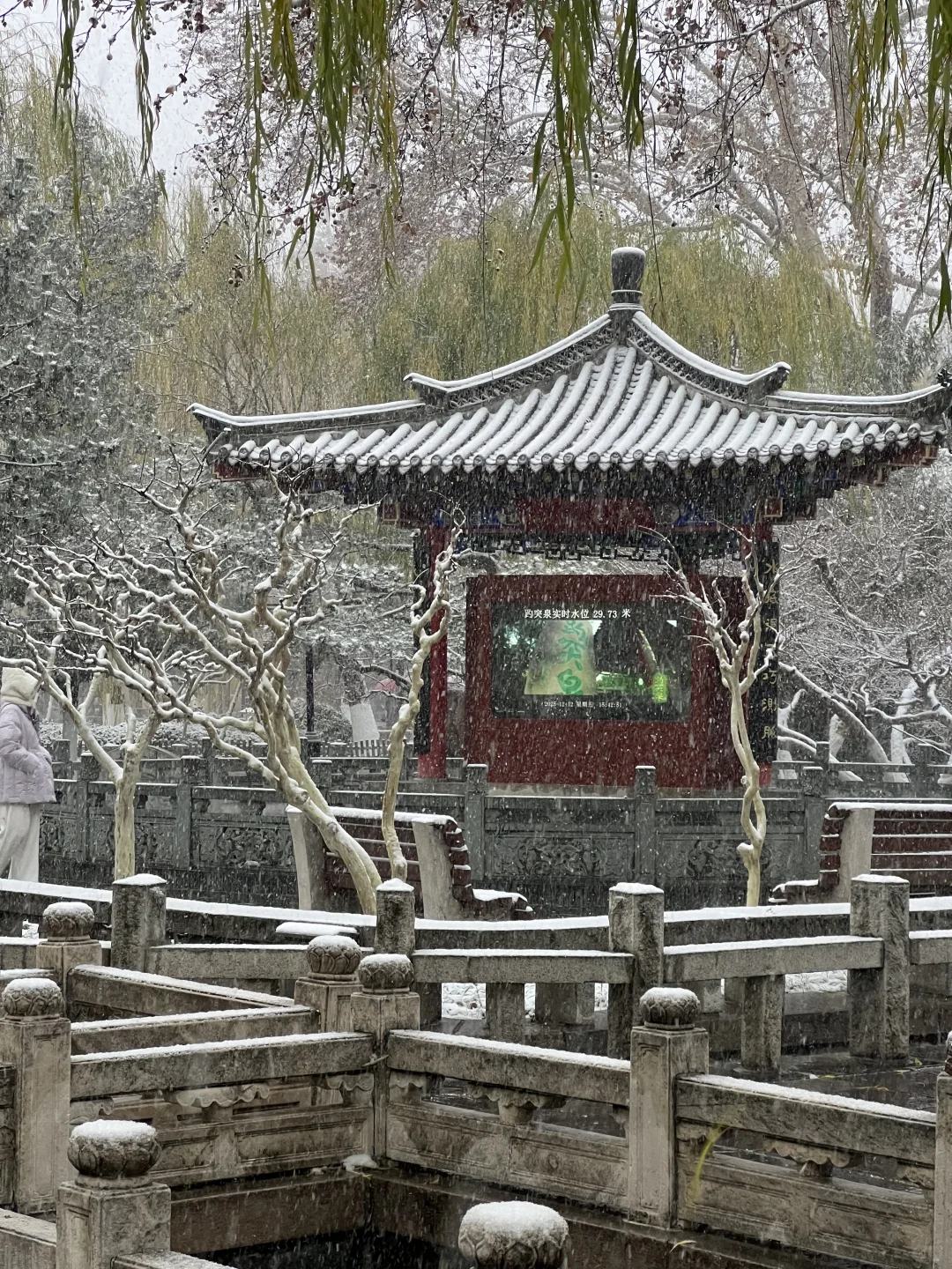 济南12.12实况。。。暴雪中的趵突泉杀疯了！！