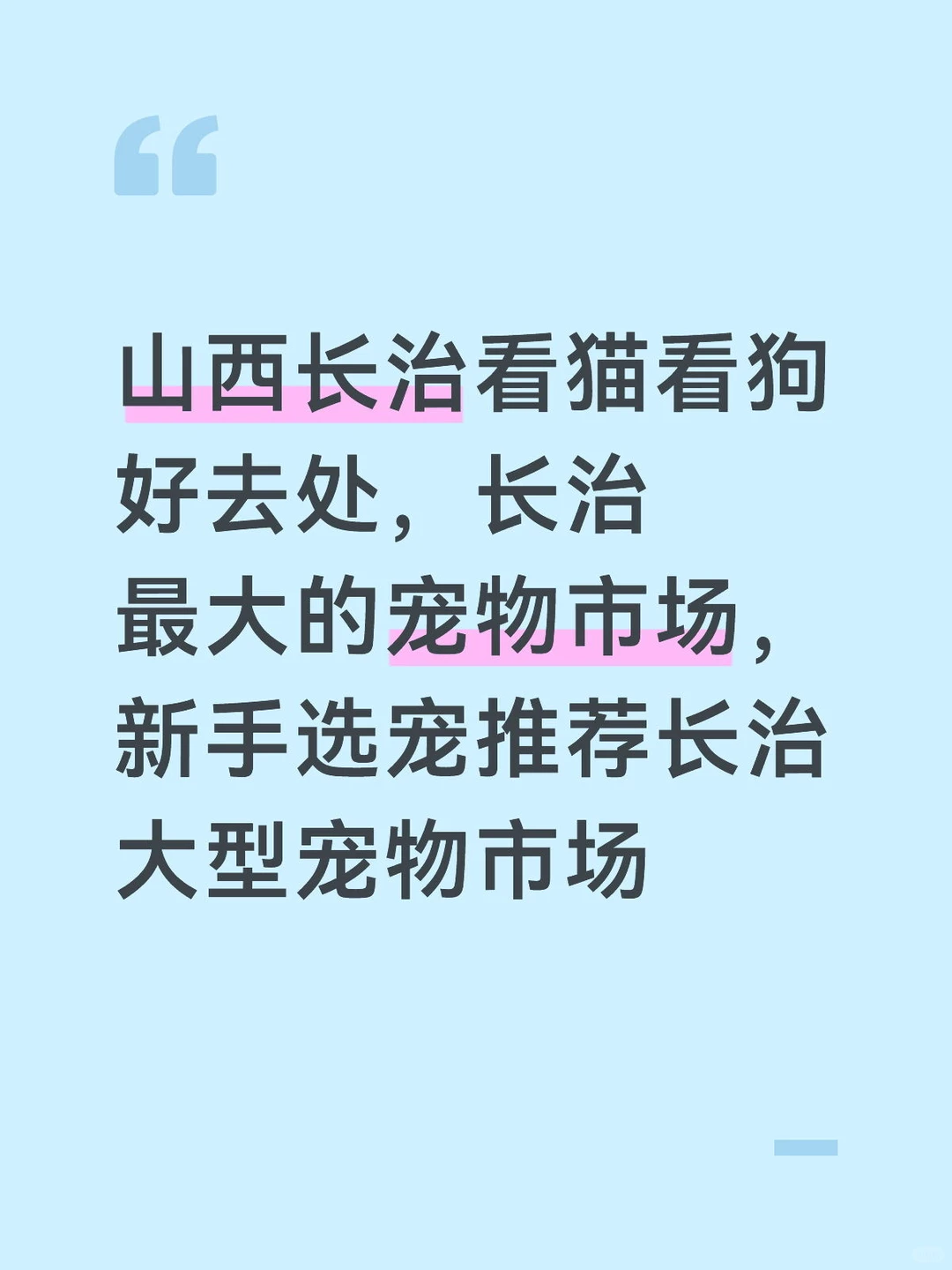 山西长治看猫狗好去处