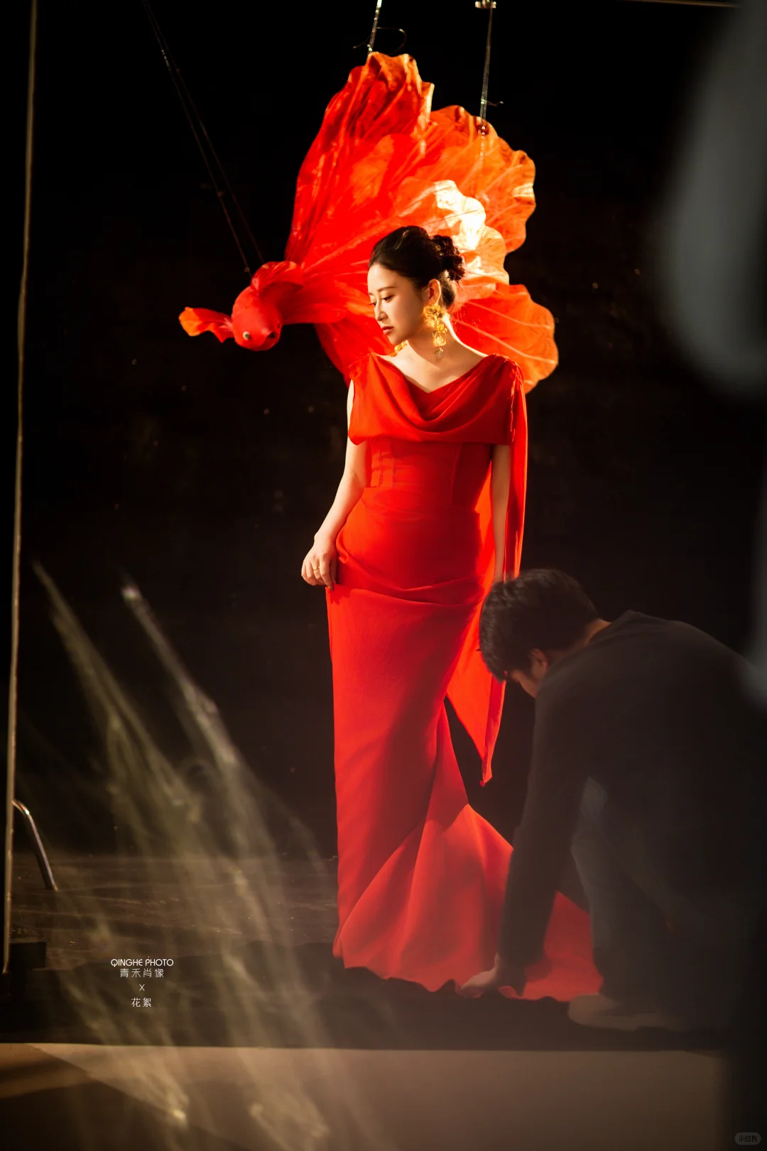 红色锦鲤大同新年写真