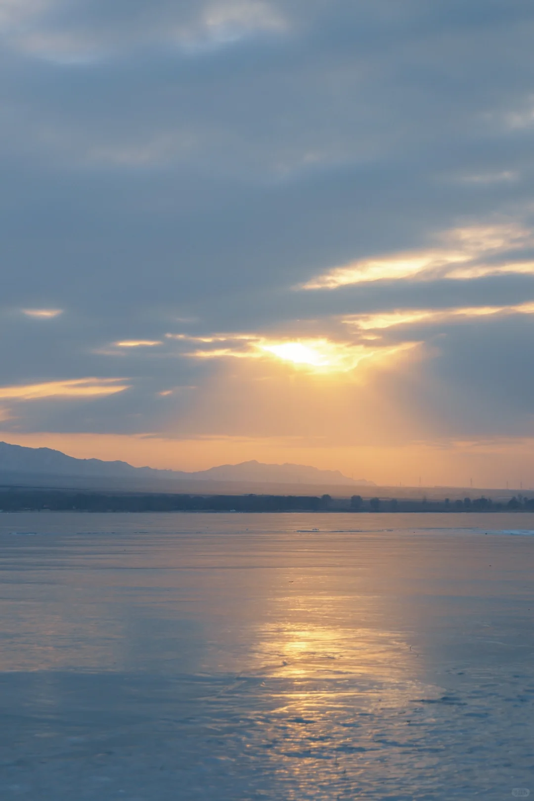大同 | 册田水库，冬天日落金山时的浪漫