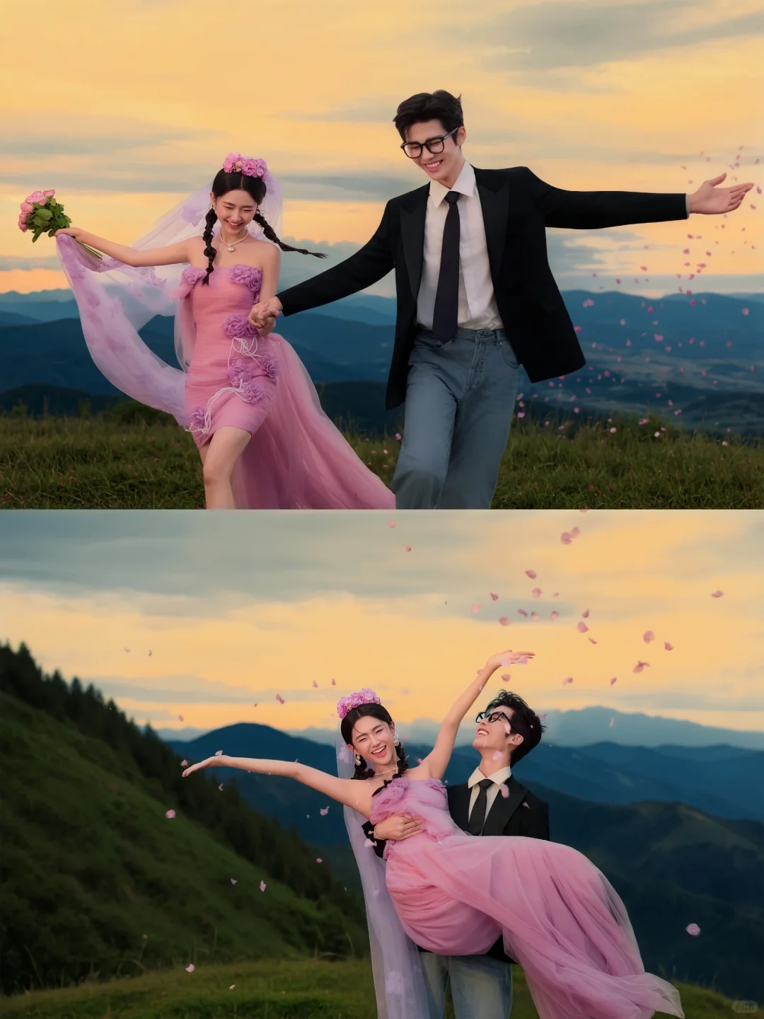 长治婚纱照|夕阳美景外景婚纱照