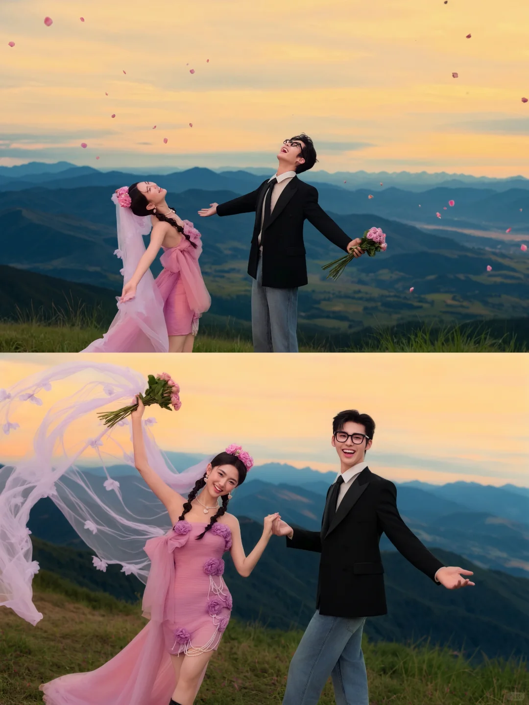 长治婚纱照|夕阳美景外景婚纱照