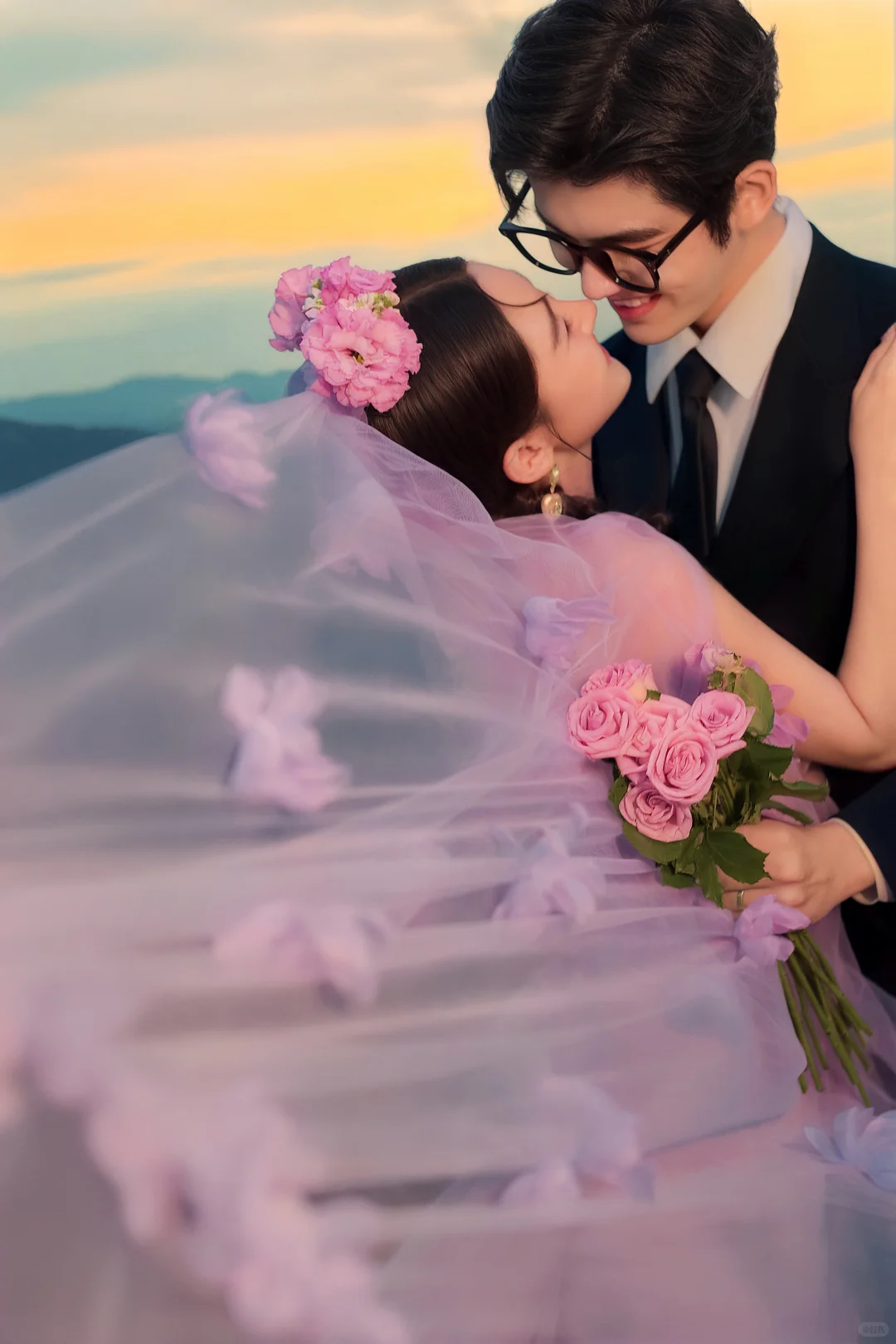 长治婚纱照|夕阳美景外景婚纱照