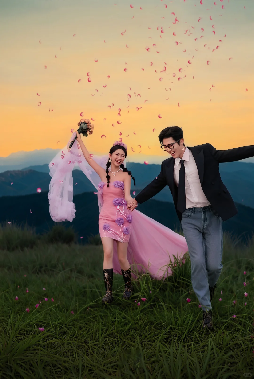 长治婚纱照|夕阳美景外景婚纱照