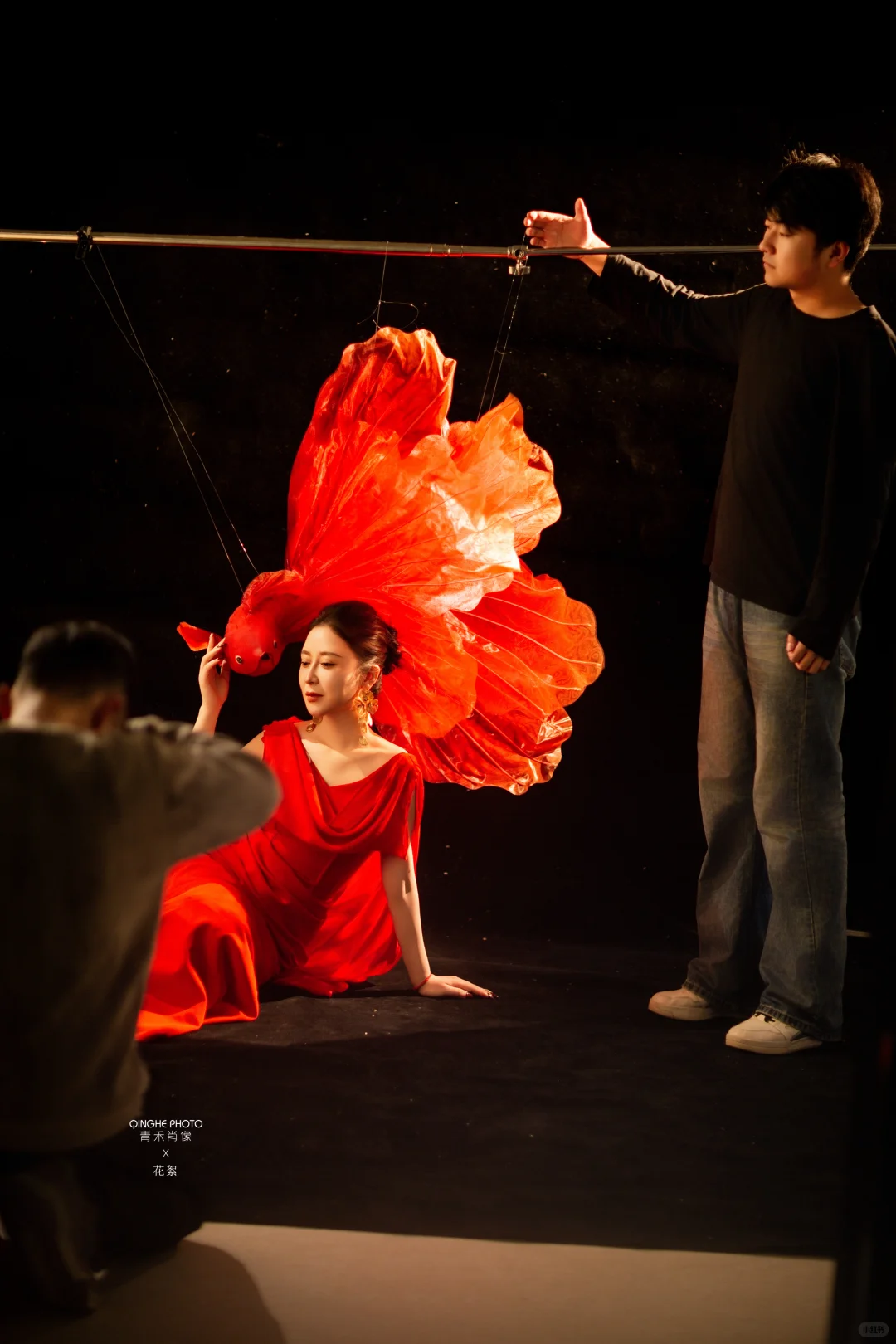 红色锦鲤大同新年写真