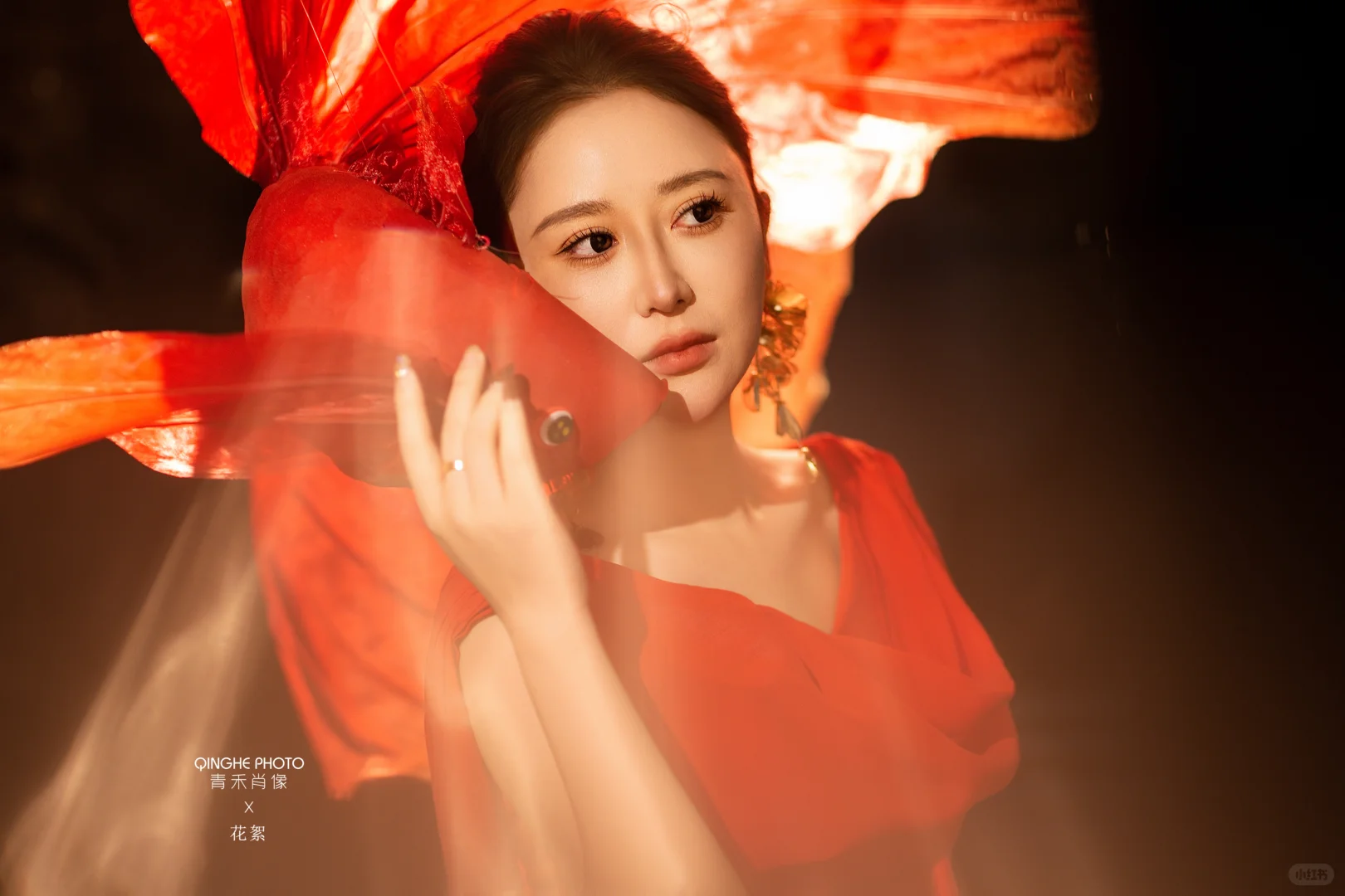 红色锦鲤大同新年写真