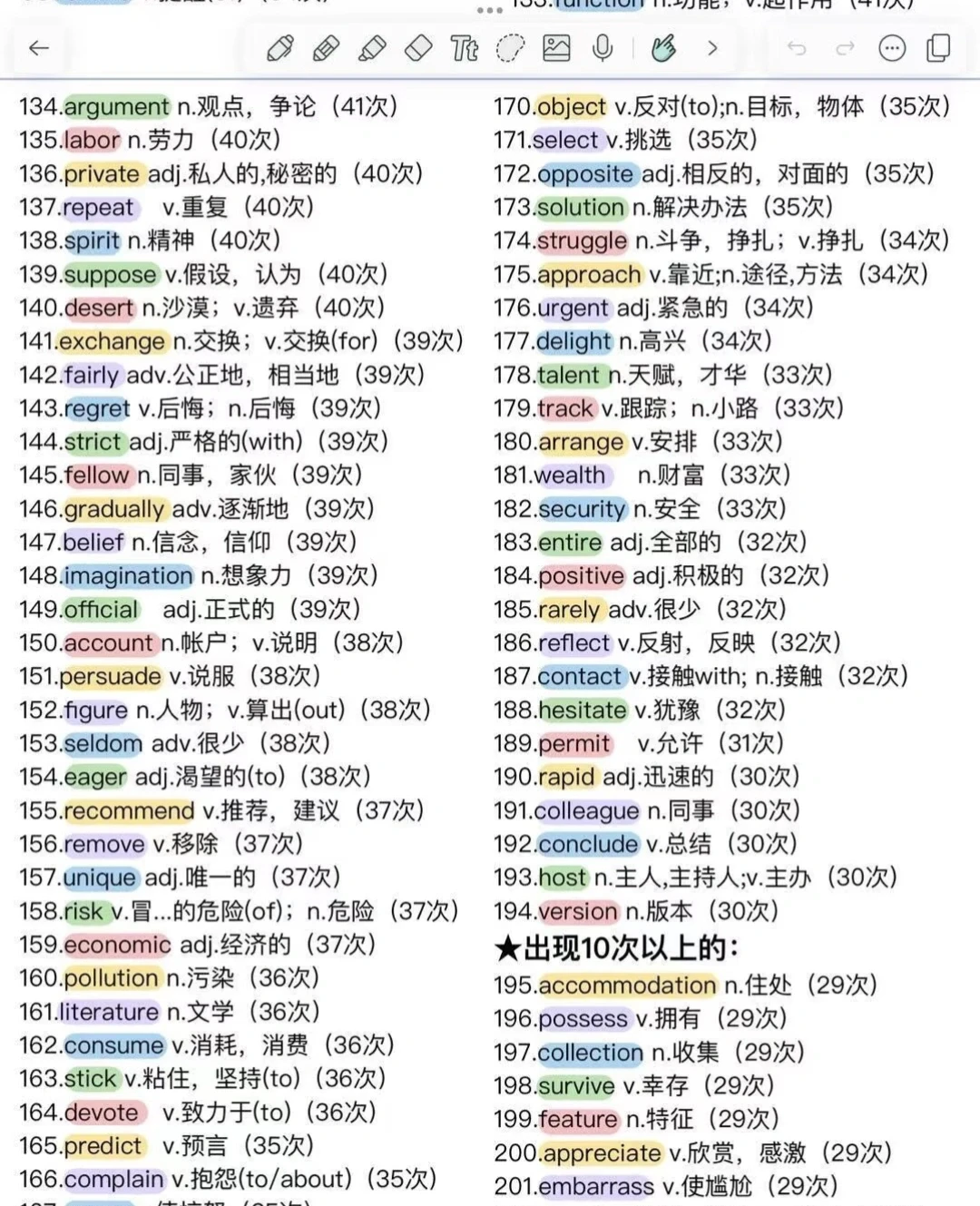 长治一定要背的3500单词