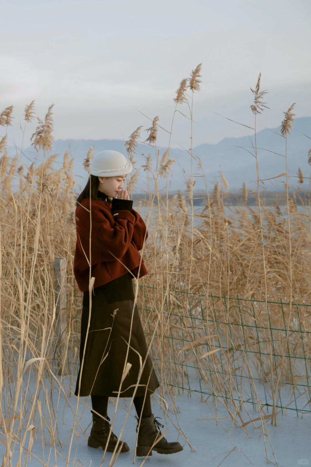 大同 | 册田水库，冬天日落金山时的浪漫