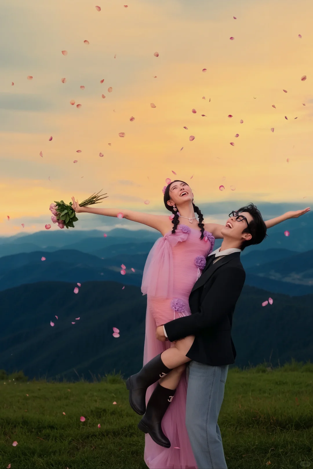 长治婚纱照|夕阳美景外景婚纱照