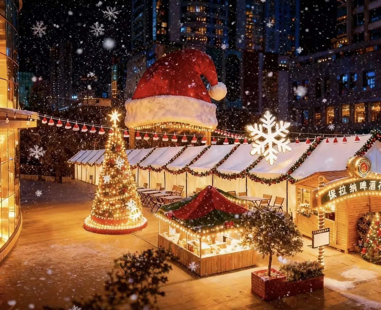 这不是在欧洲，这是太原的圣诞飘雪夜🎄