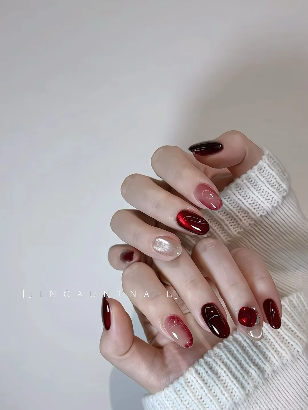 𐙚 ˖🧣⁺₊ ⸝⸝⸝红色猫眼｜JINGAUNTNAIL