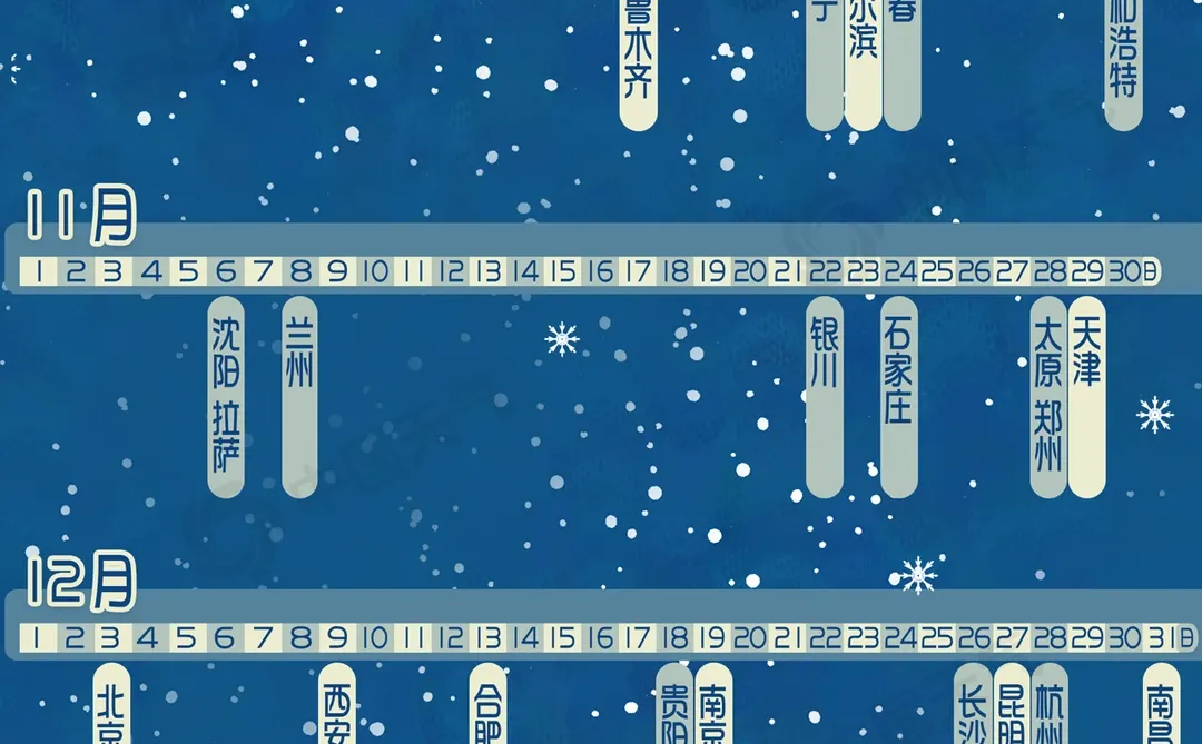 雪落可期！全国初雪地图登场