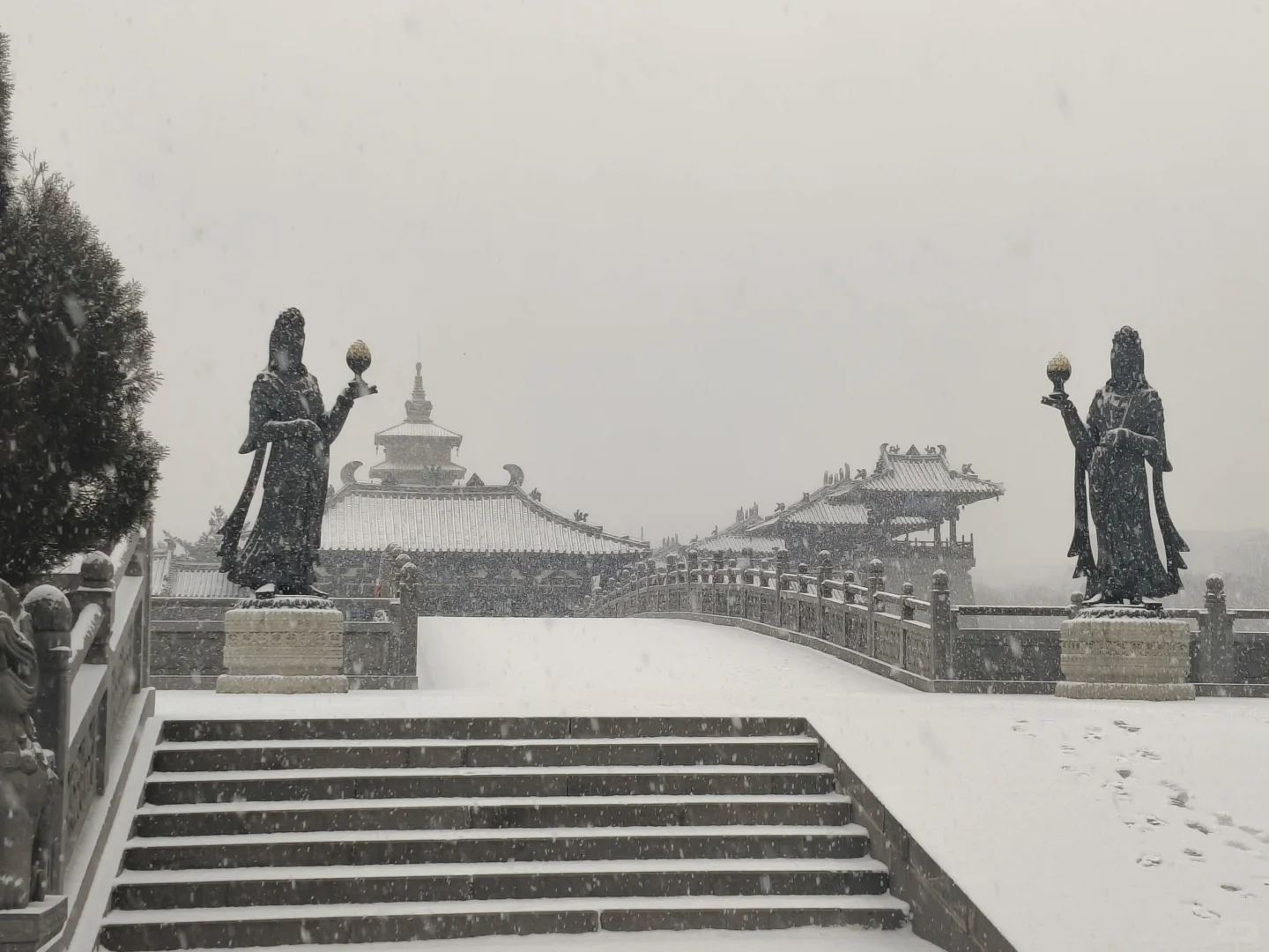 云冈石窟12.12大雪实况！！雪景美疯了！！