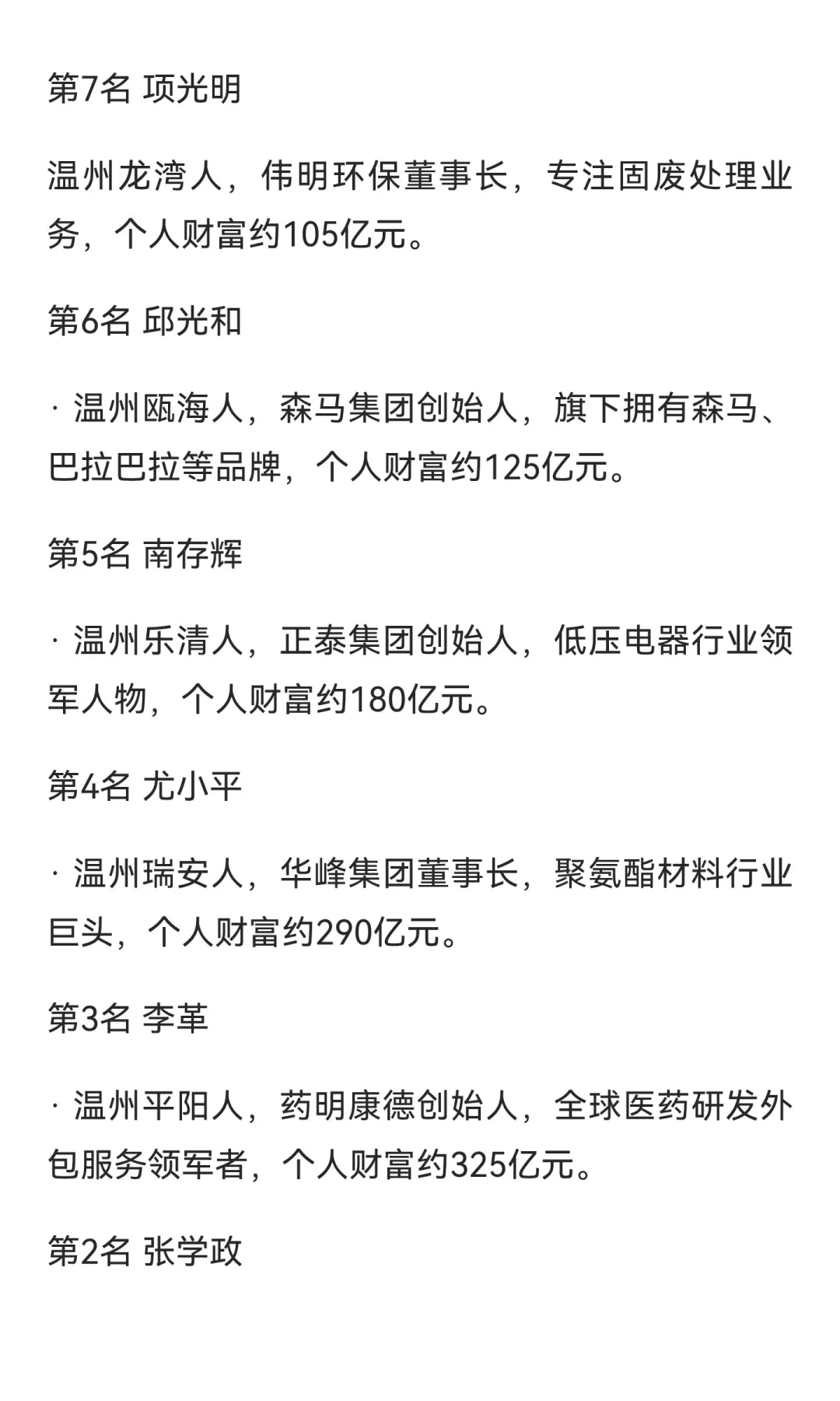 温州最富有的十位企业家，看看他们的商业版