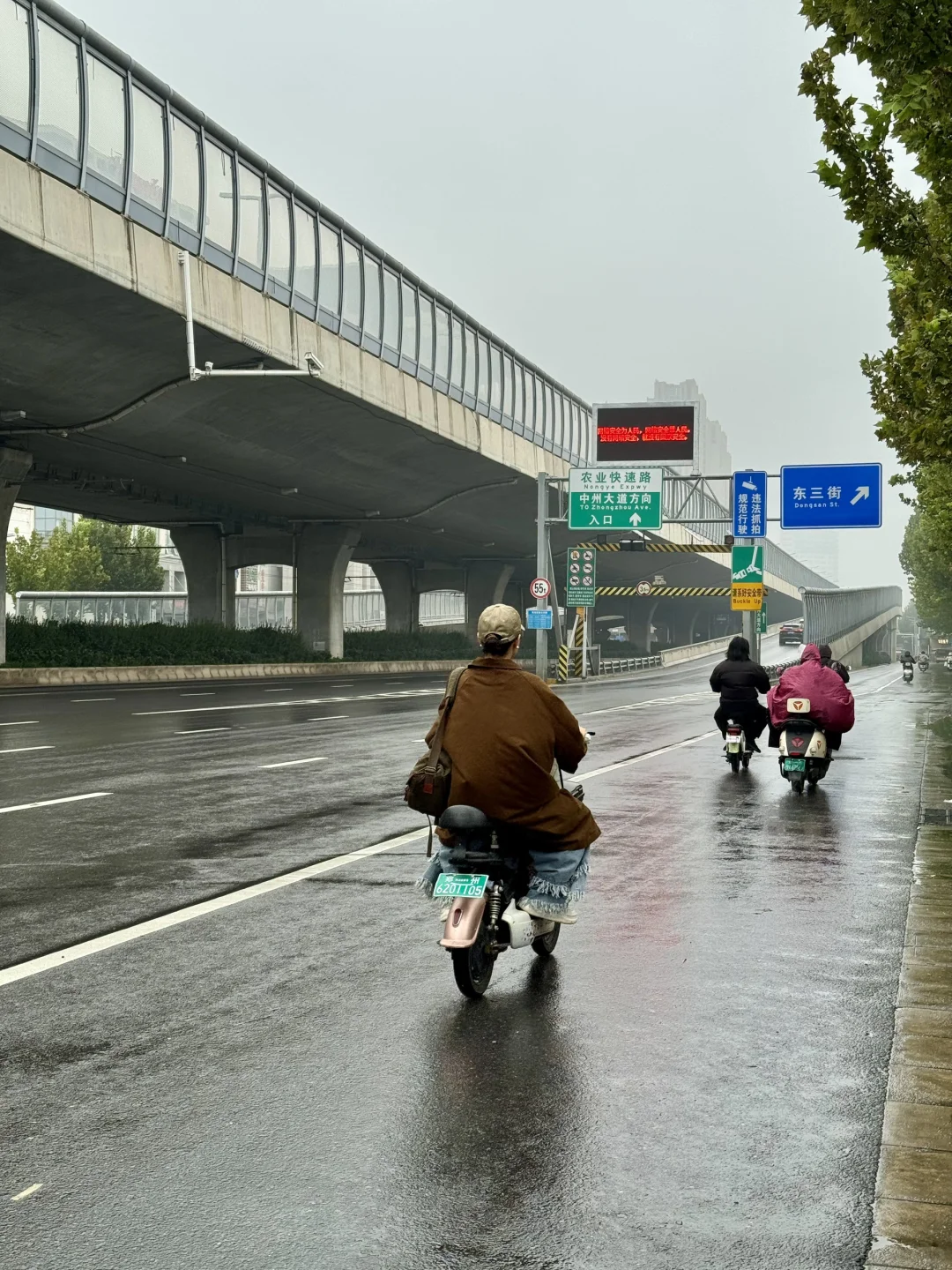 今天冒着雨拍郑州街景，风景不输江南！