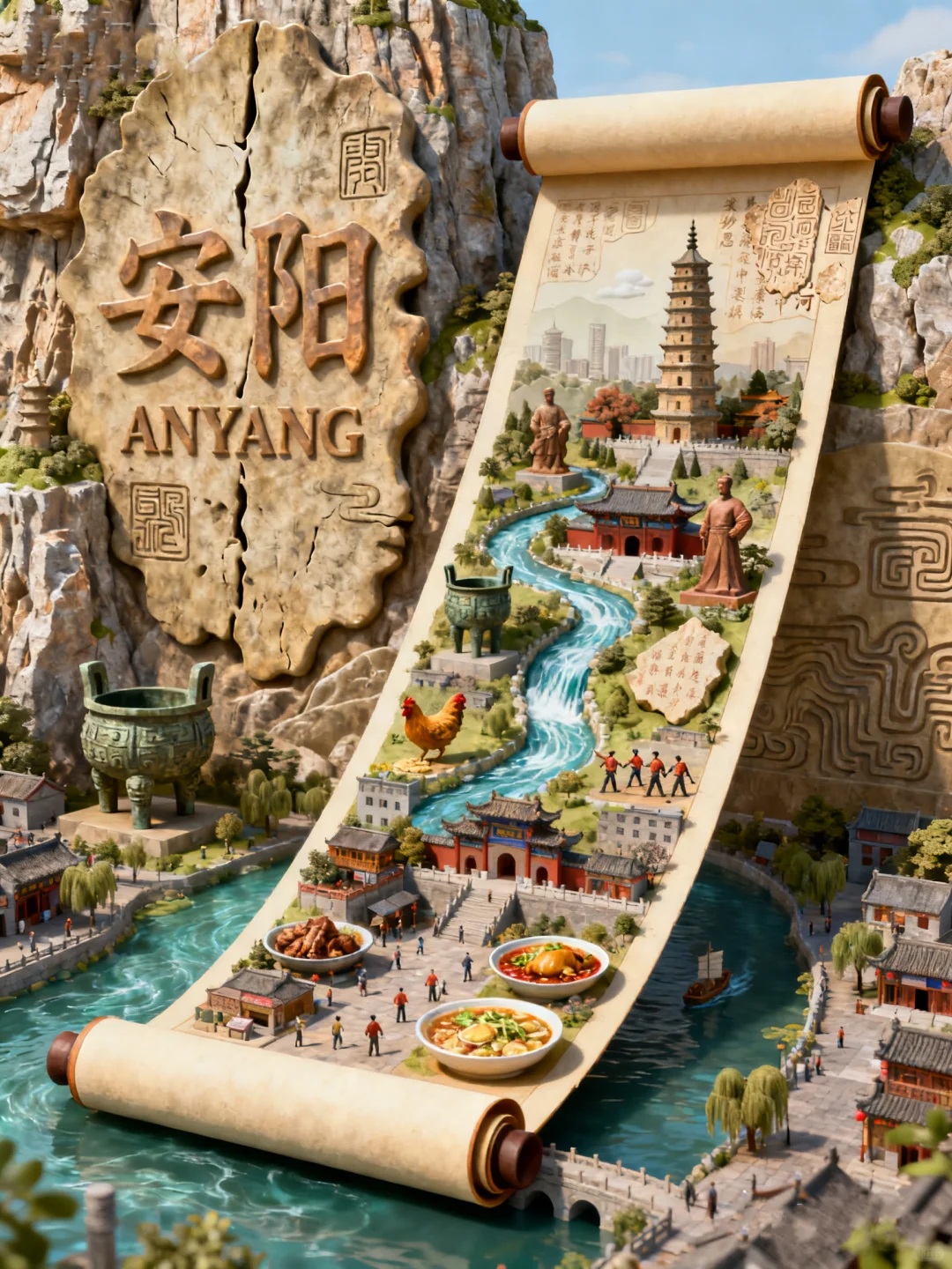 救命！做了一张安阳的画卷，真的好美！