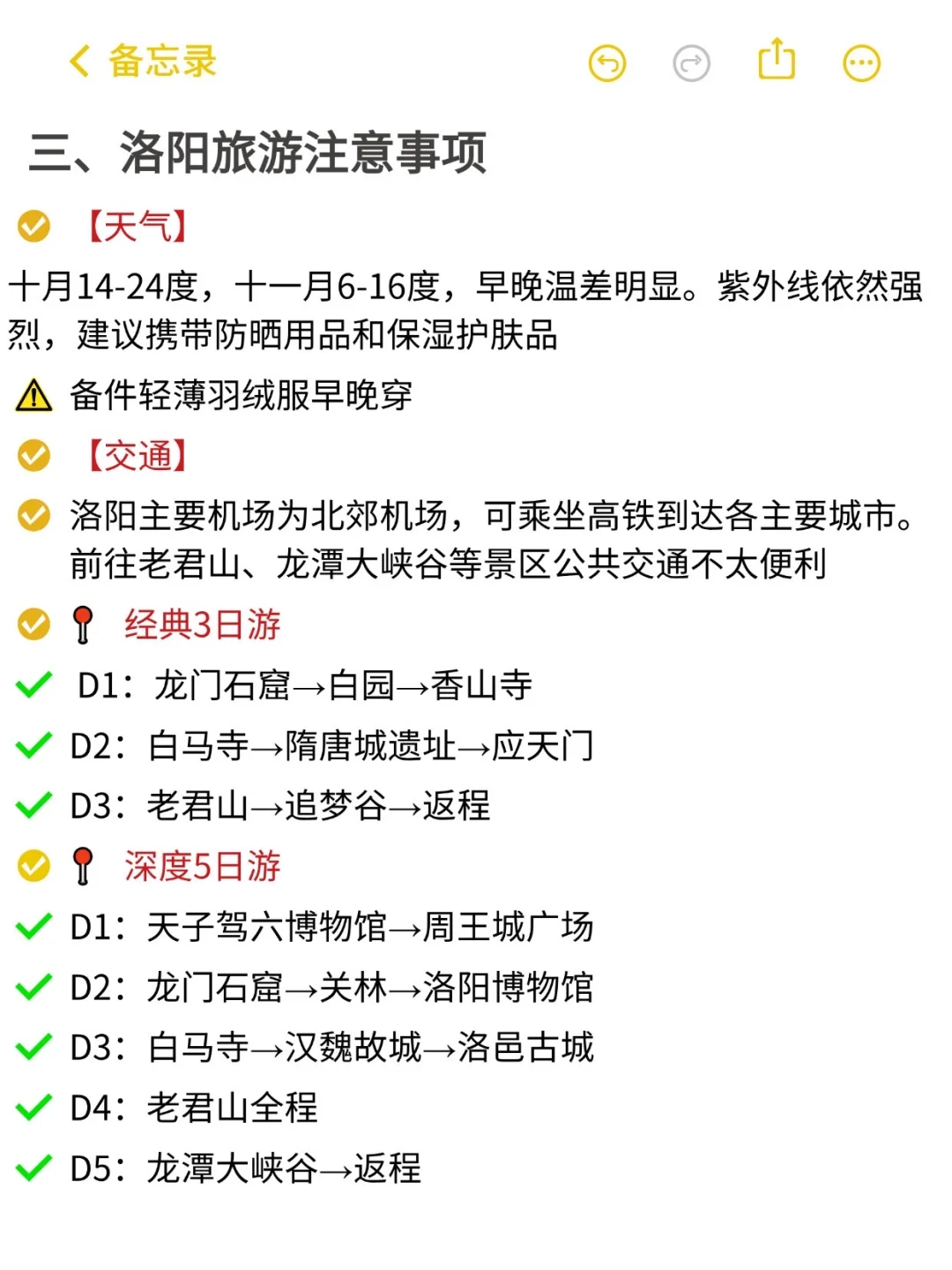 洛阳旅游攻略|一图秒懂洛阳旅游🔥