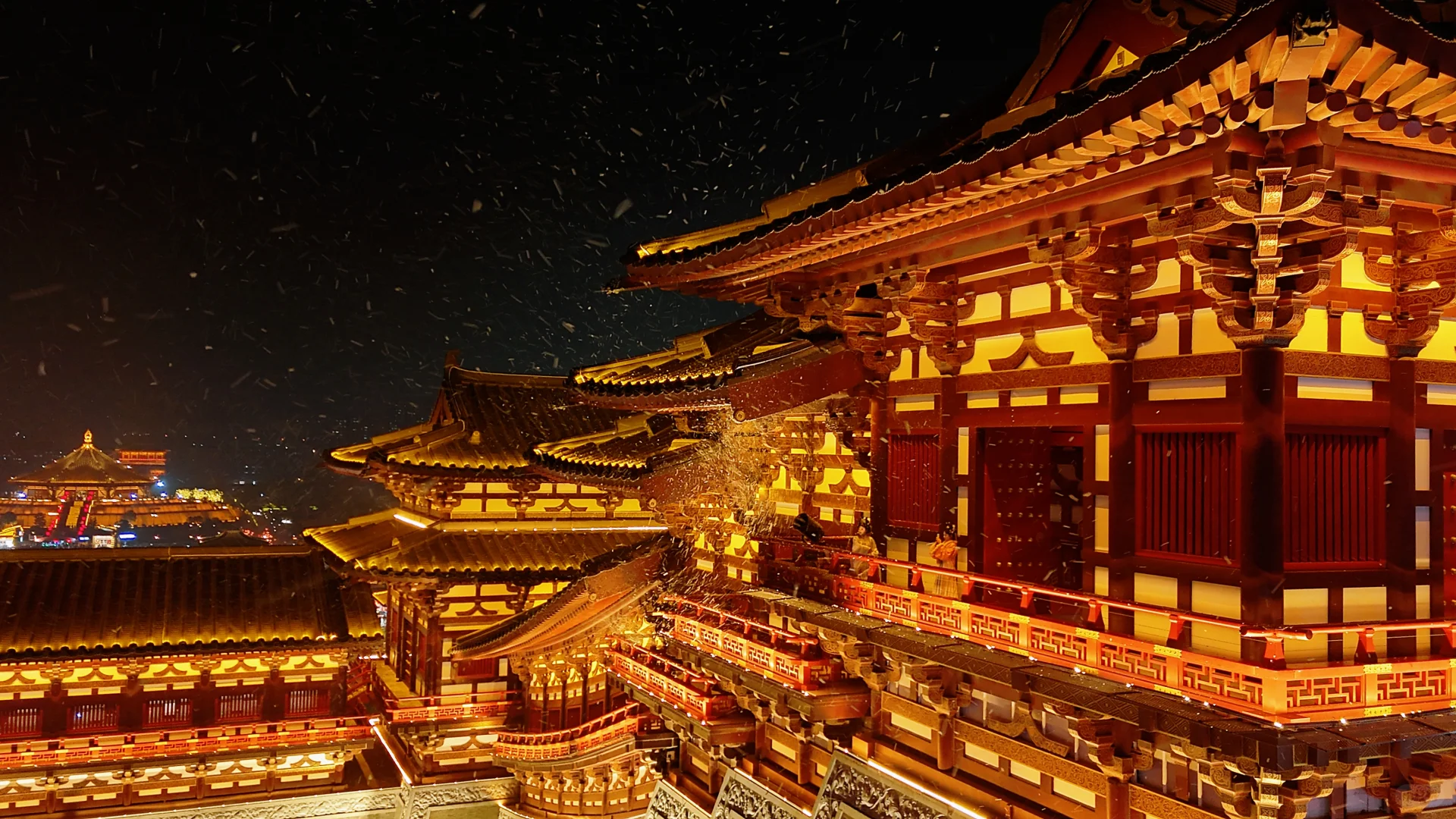 洛阳应天门天堂明堂夜景