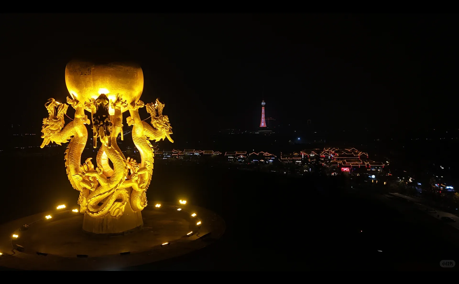 洛阳应天门天堂明堂夜景