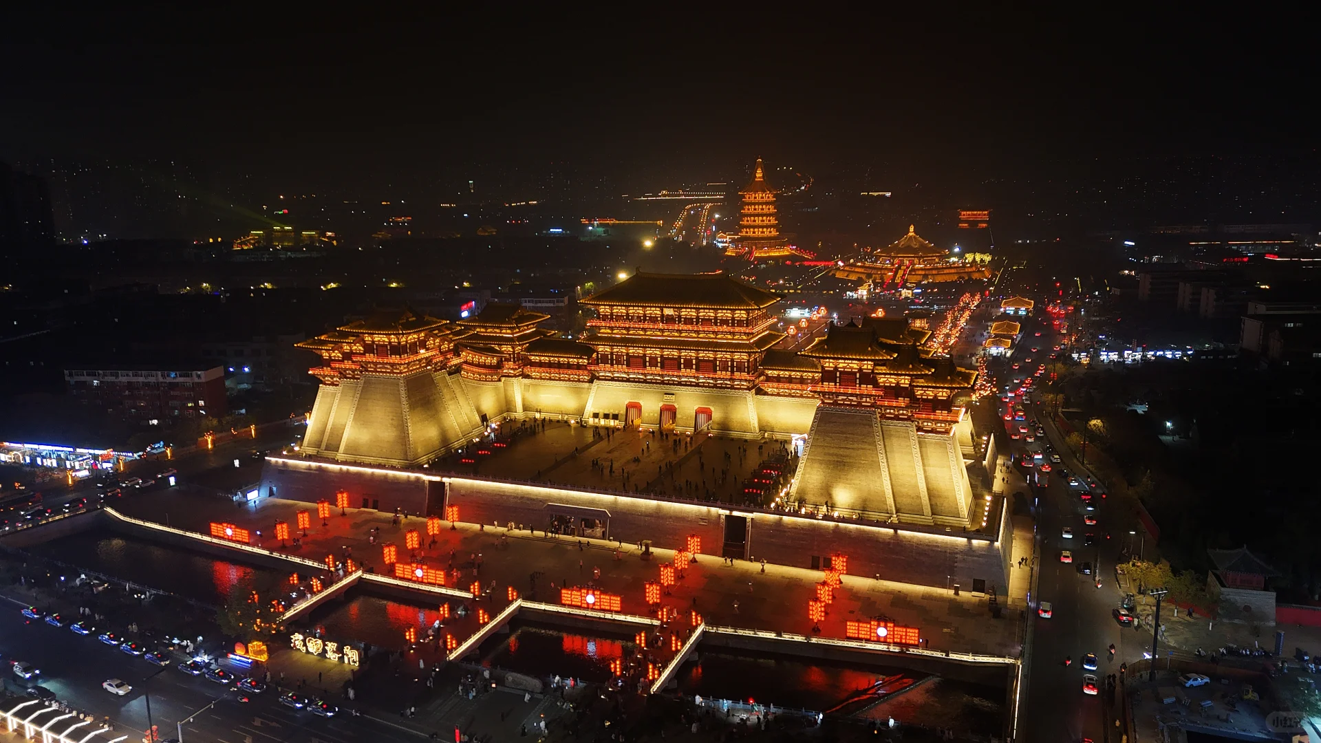 洛阳应天门天堂明堂夜景