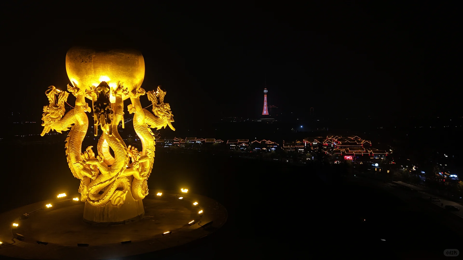 洛阳应天门天堂明堂夜景