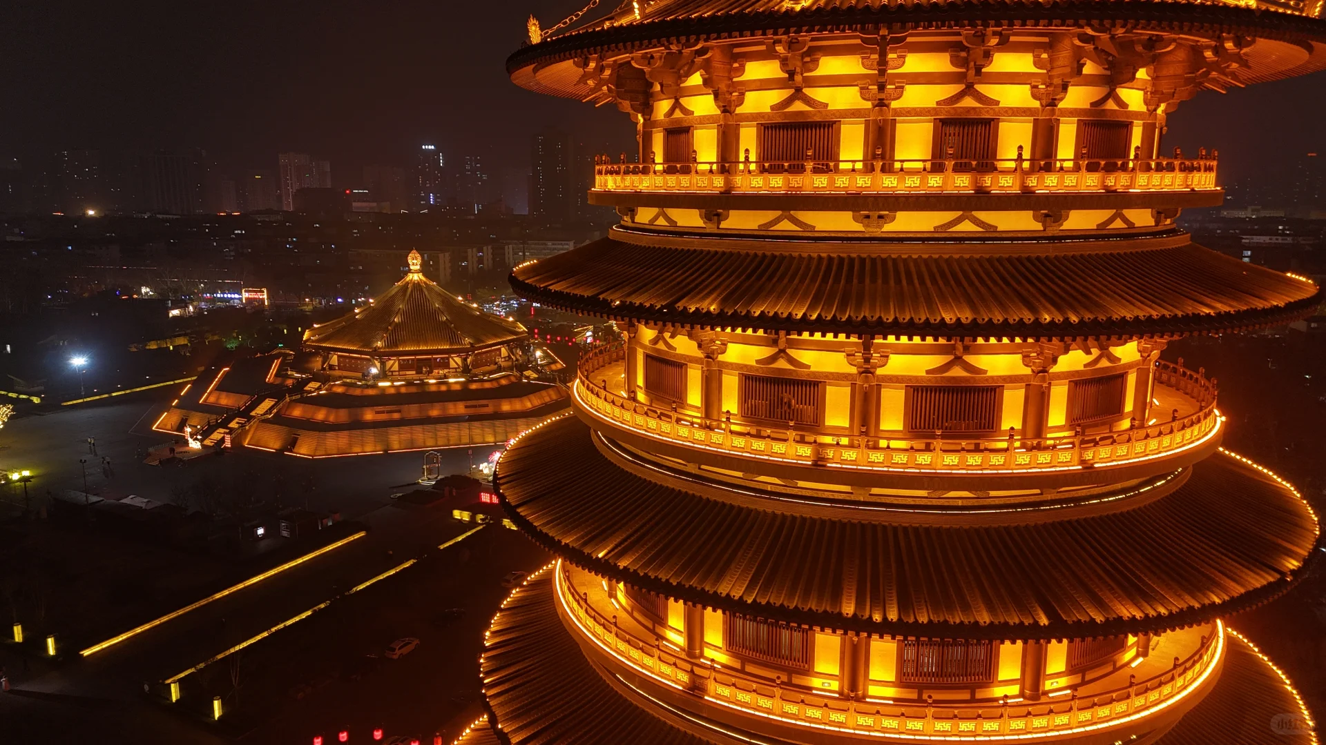 洛阳应天门天堂明堂夜景