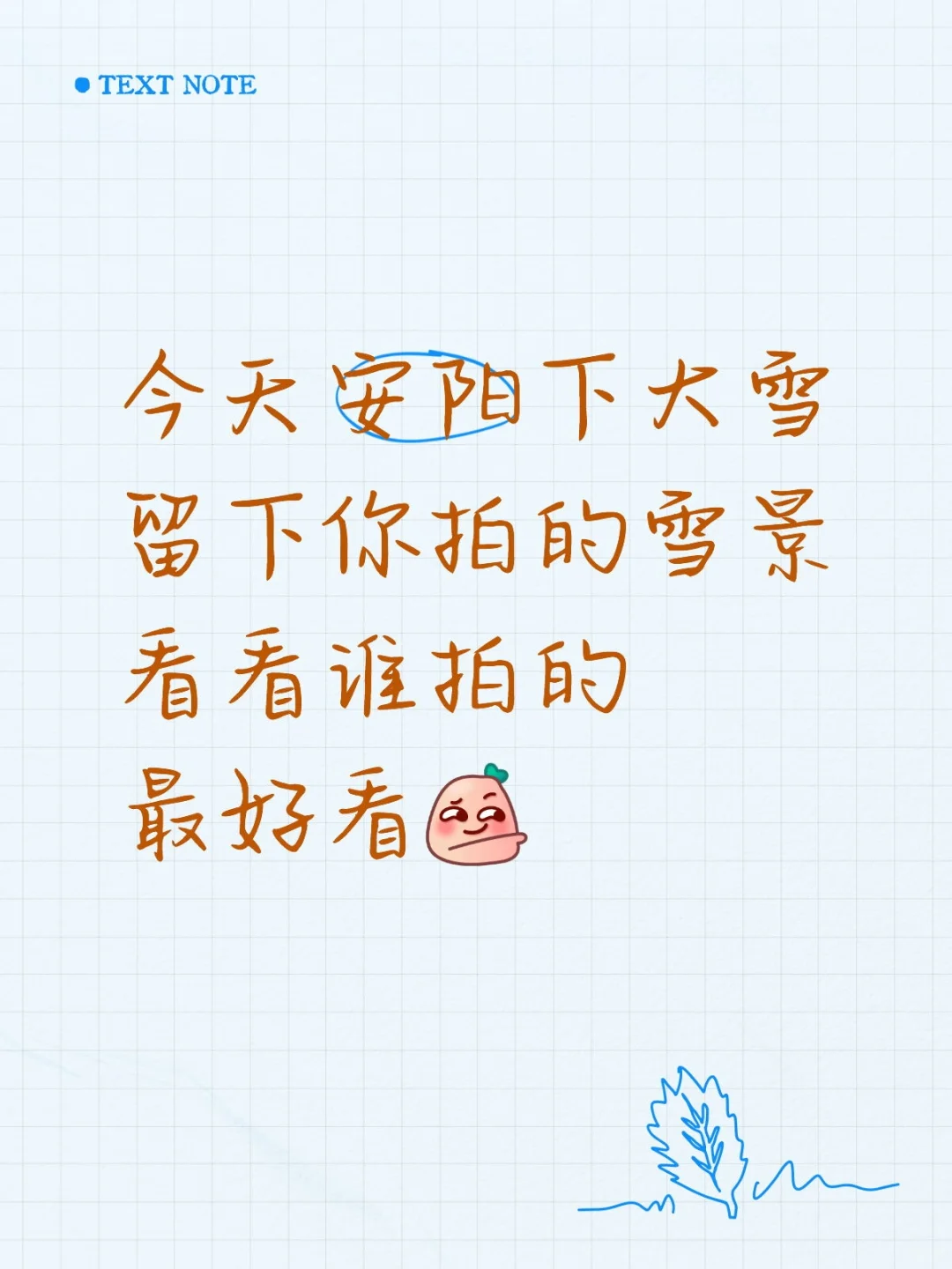 安阳的，留下你满意的雪景图