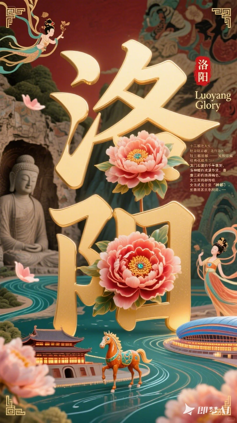 Ai直出 城市宣传海报。deepseek+即梦无敌了