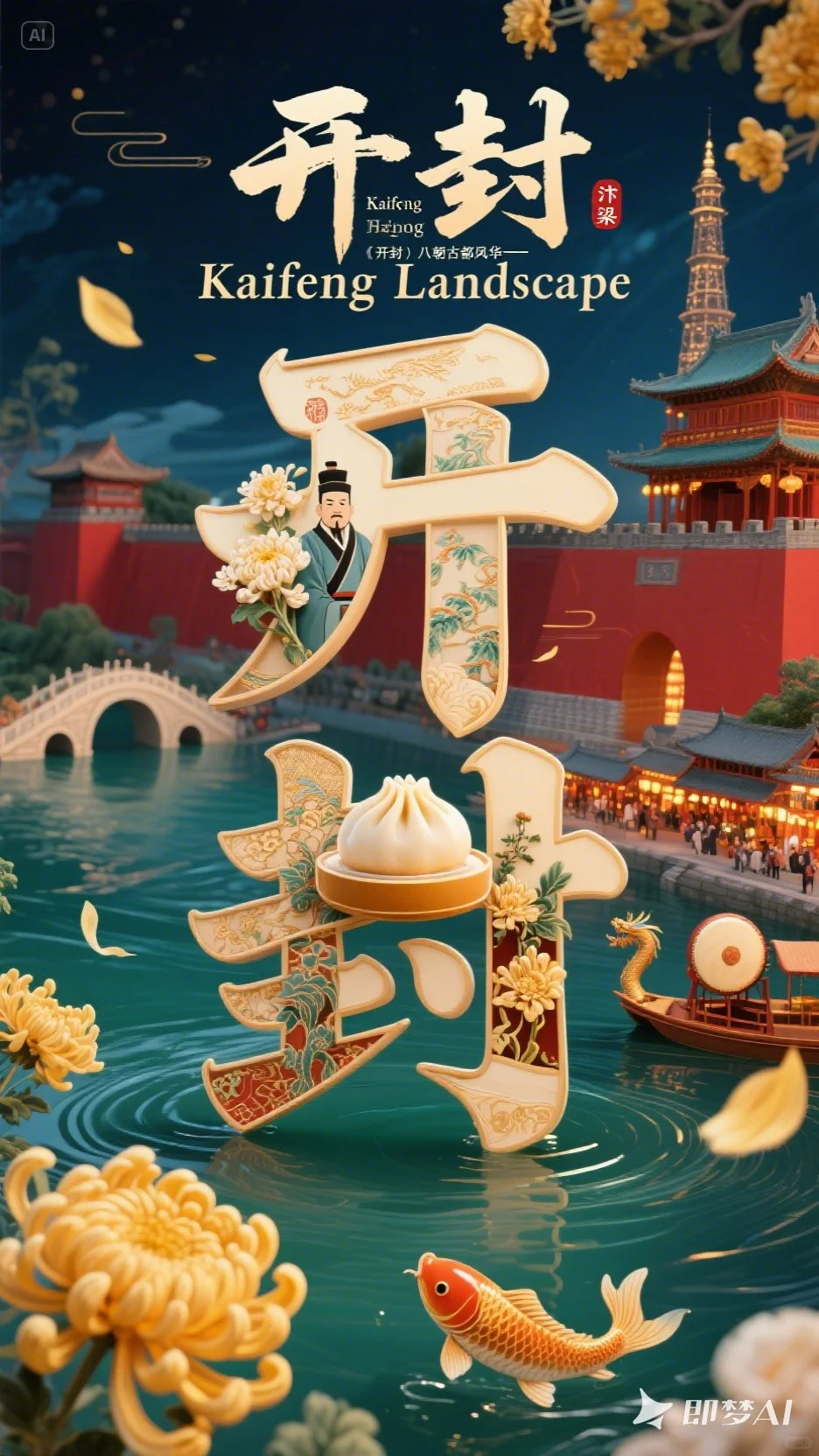 Ai直出 城市宣传海报。deepseek+即梦无敌了